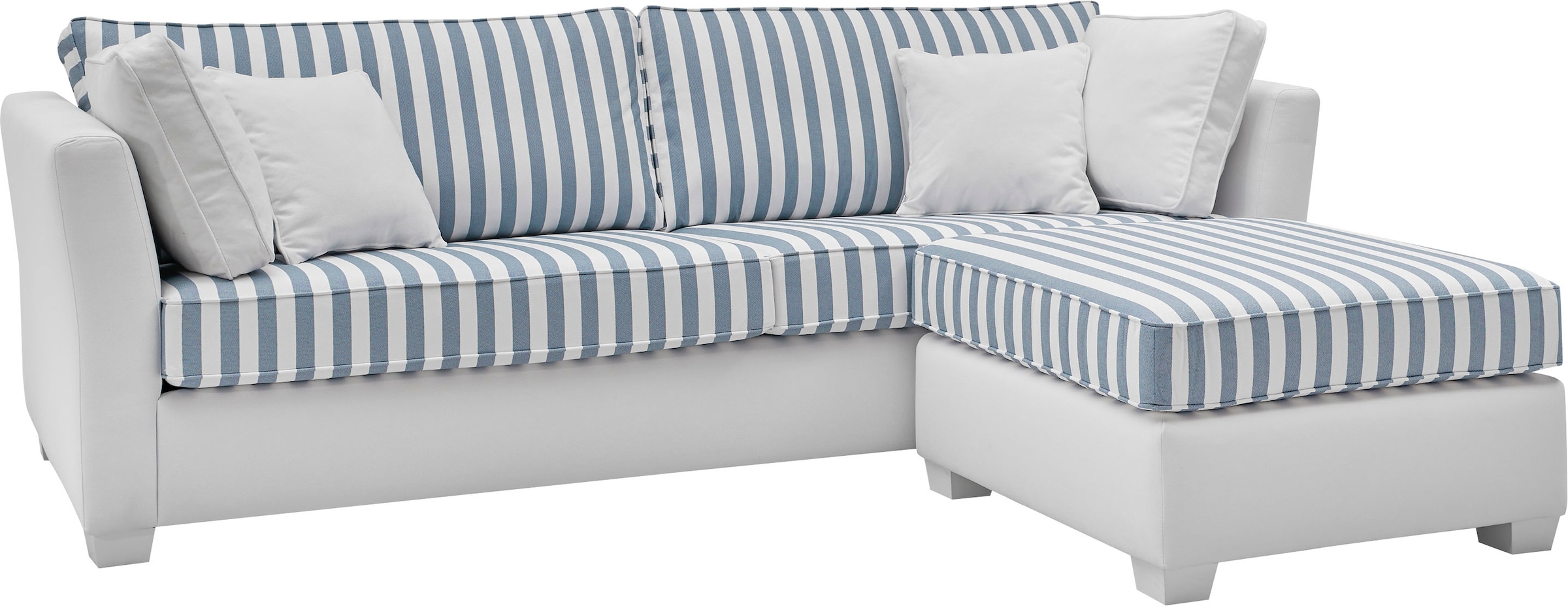 Home affaire Coin rembourré »CALIFORNIA« maritimer Landhausstil, Ecksofa, Hocker links / rechts montierbar