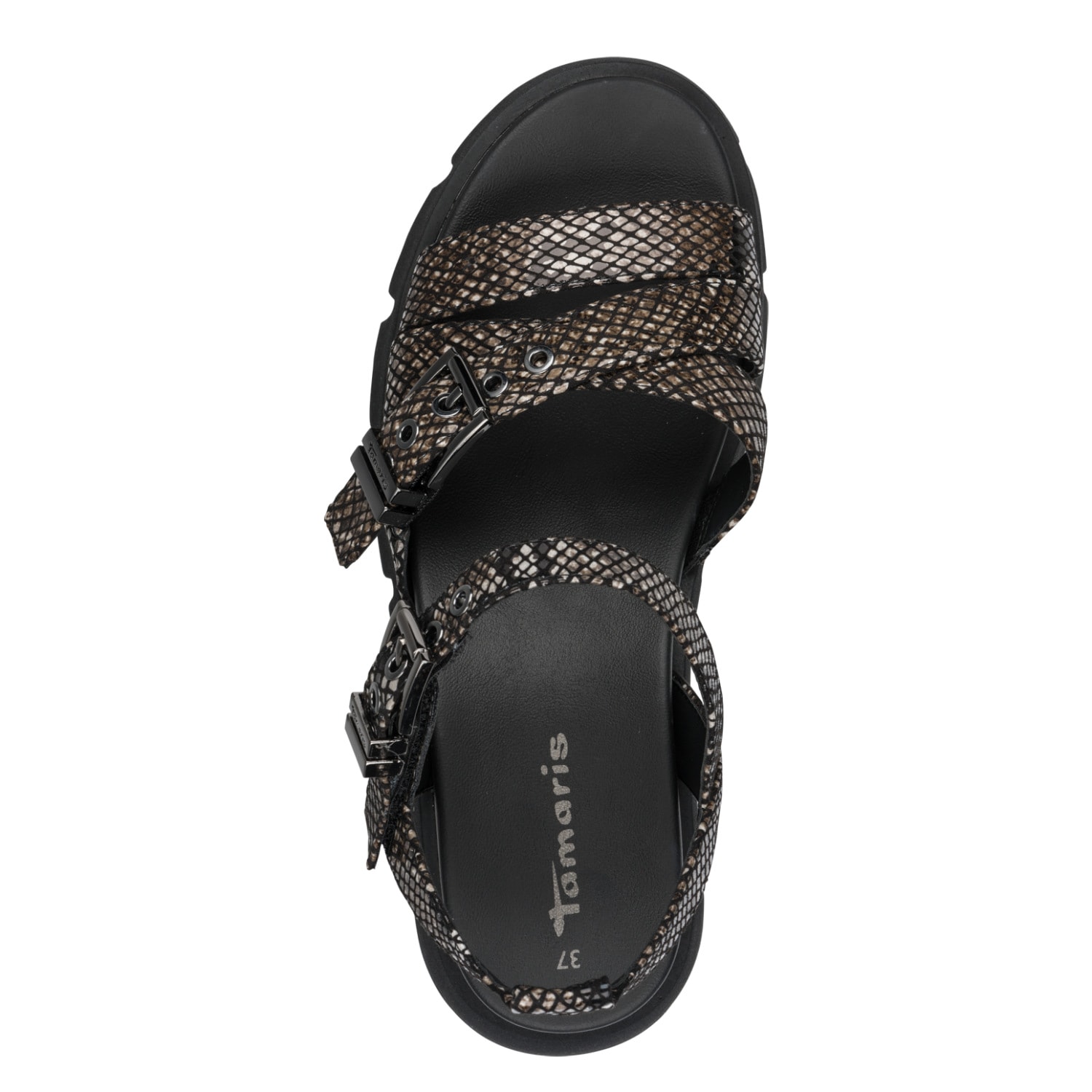 Tamaris Sandales compensées  Chaussure d'été, sandale à brides look serpent tendance