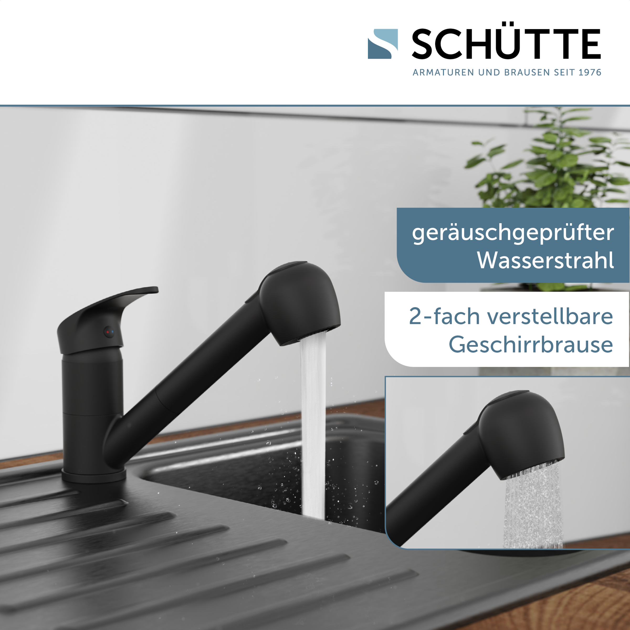 Schütte Spültischarmatur »DIZIANI« herausziehbare Brause, 90° schwenkbar, einfache Montage, langlebig