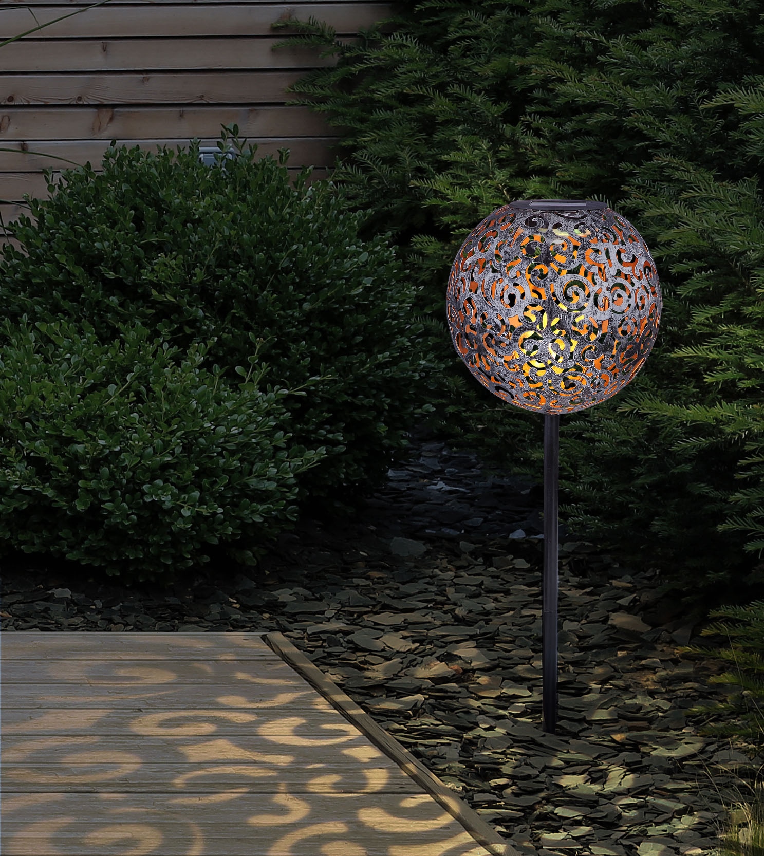GLOBO LIGHTING LED Solarleuchte »SOLAR« LED-Modul 1 Stk. Warmweiss Solarlampe für Garten, Toller Lichteffekt, Solarkugel mit Erdspiess