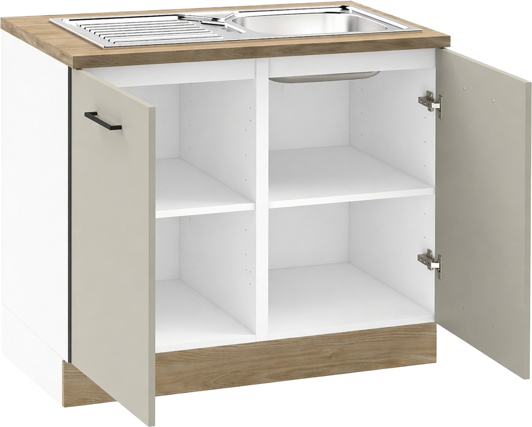 KOCHSTATION Meuble évier »KS-Kolari« 1 cuis tlg. Dimensions (L/P/H) : 100,1 x 60 x 88 cm