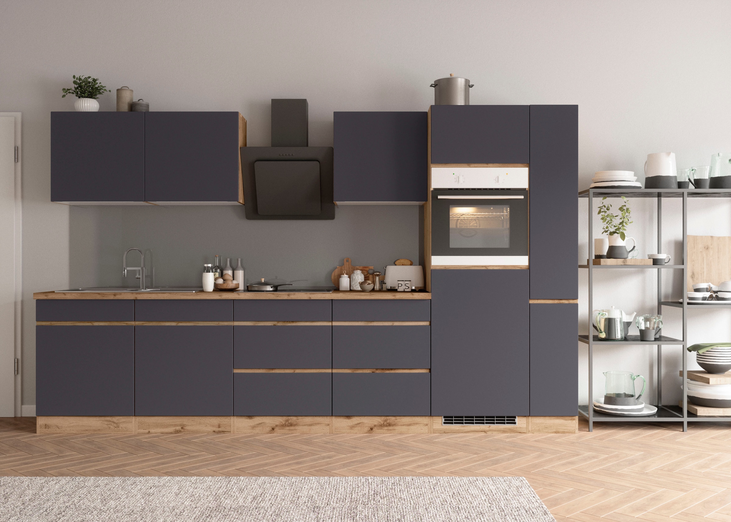 KOCHSTATION Kitchenette »KS-Riesa« largeur d'installation 330 cm, sans appareils électriques