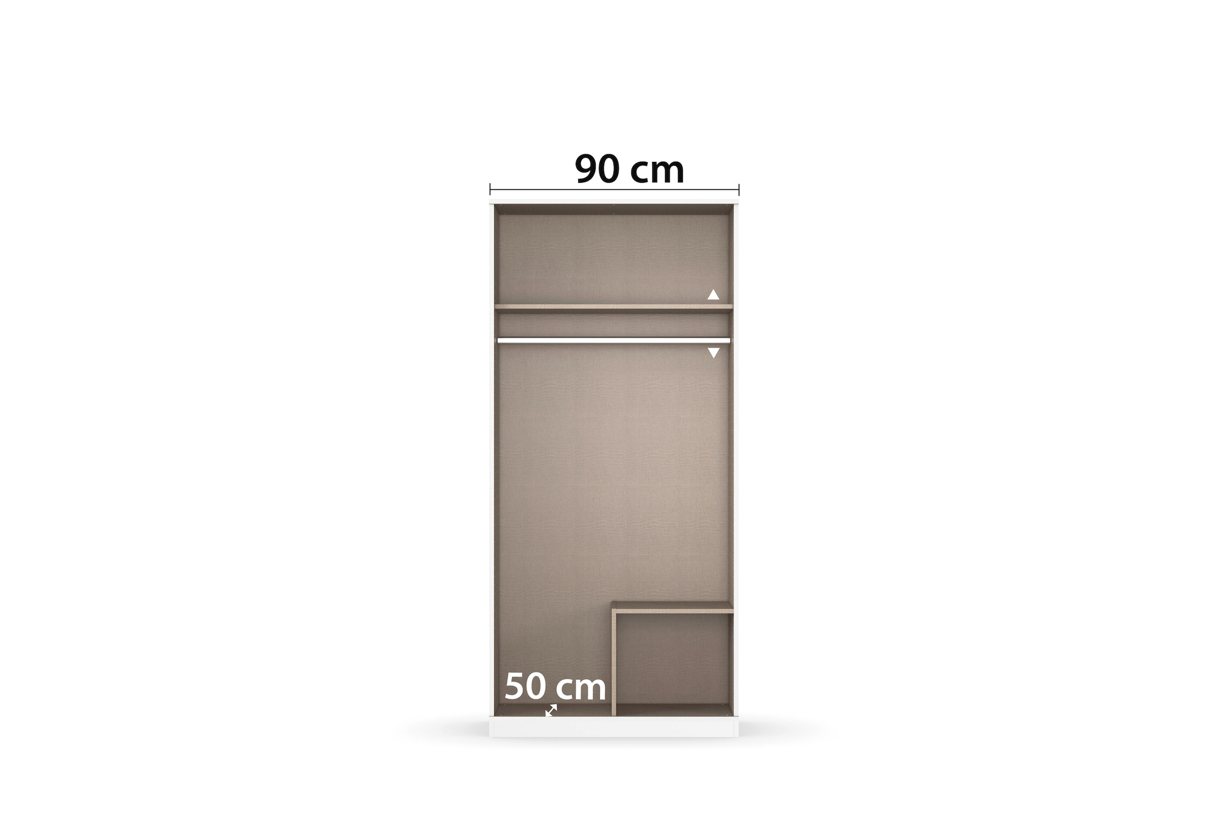 rauch 1100000002199 »Kleiderschrank Schrank Garderobe Wäscheschrank COSTA Breite 91 cm« in 3 Ausstattungen BASIC/CLASSIC/PREMIUM,  Breite 91 cm grifflose Front mit Push-to-Open Funktion MADE IN GERMANY