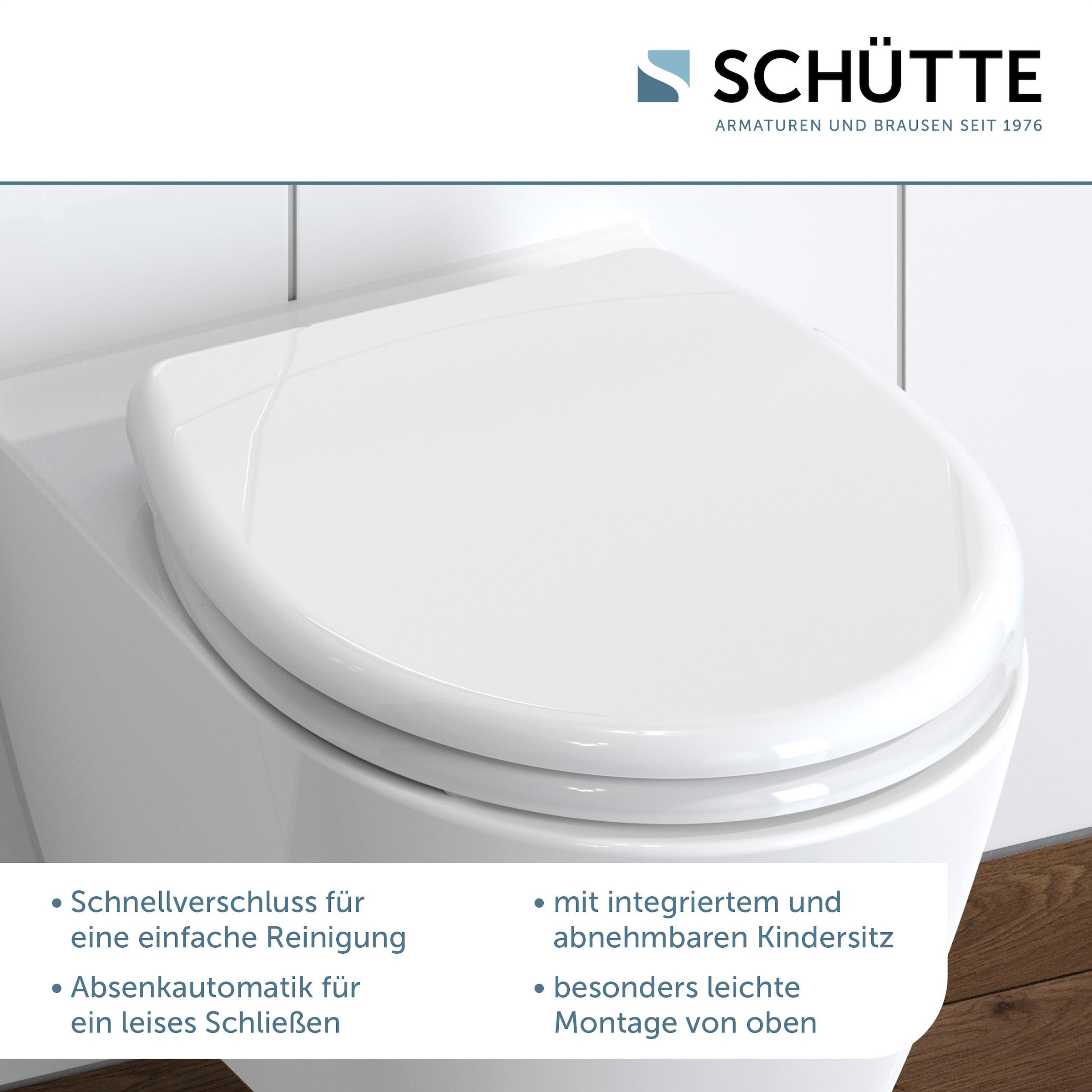 Schütte WC-Sitz »FAMILY WHITE« Duroplast, Absenkautomatik, Schnellverschluss, abnehmbarer Kindersitz