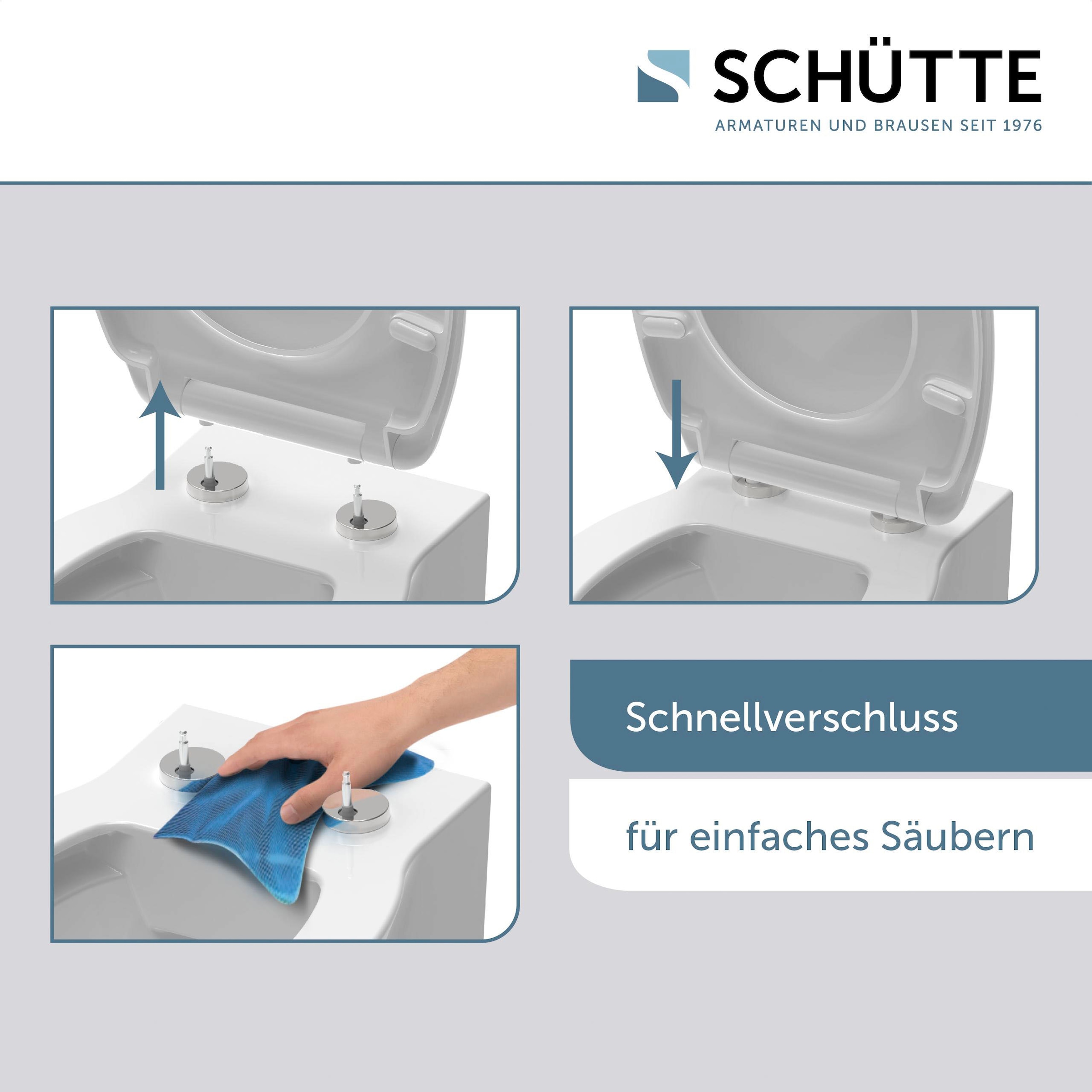 Schütte Siège de WC »SLIM« Duroplast, Absenkautomatik, Schnellverschluss, besonders flache Form