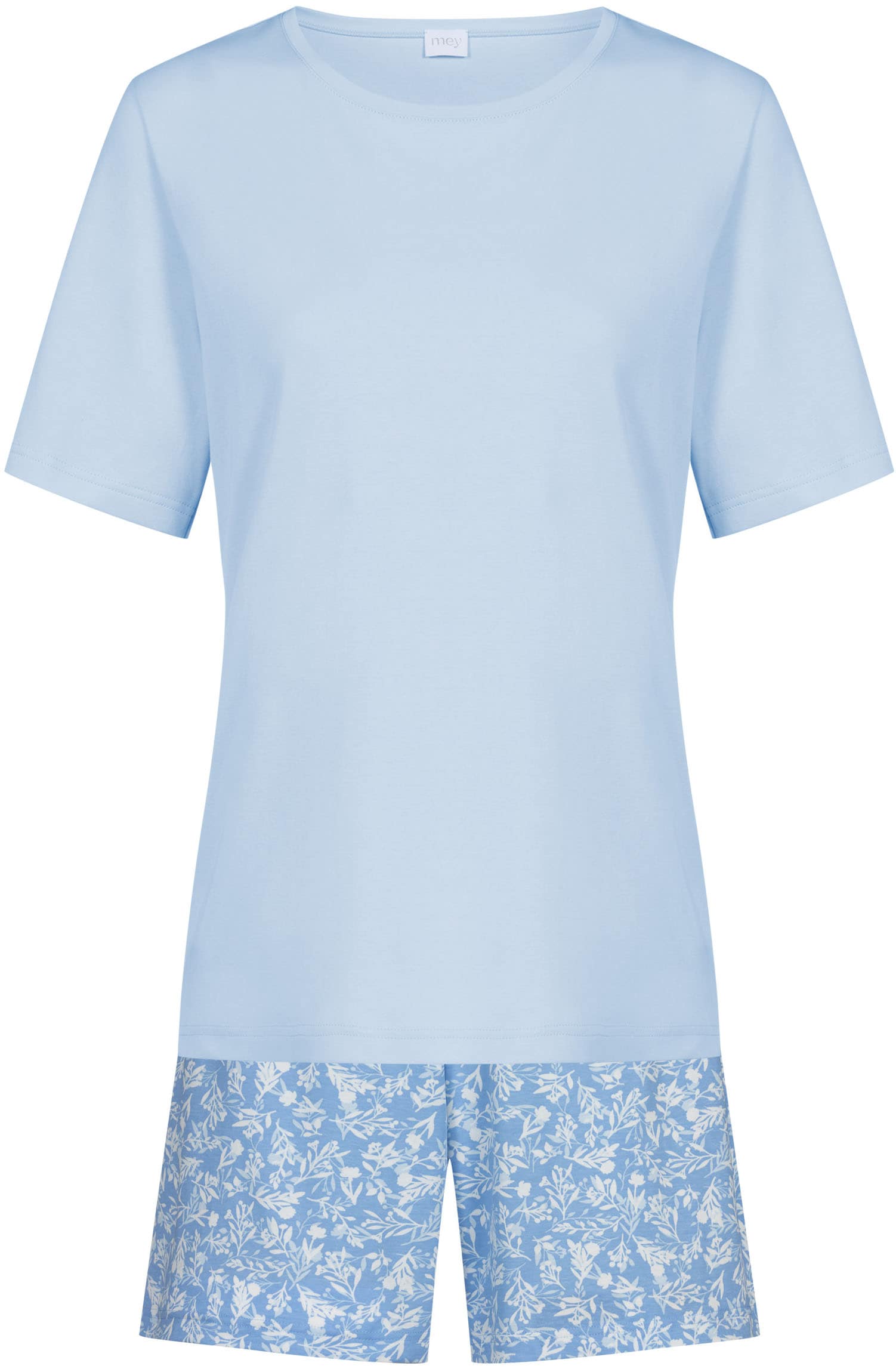 Mey Shorty »Flower Meadow« 2 tlg. Rundhalsausschnitt, kurzärmlig, Oberteil uni, Hose gemustert