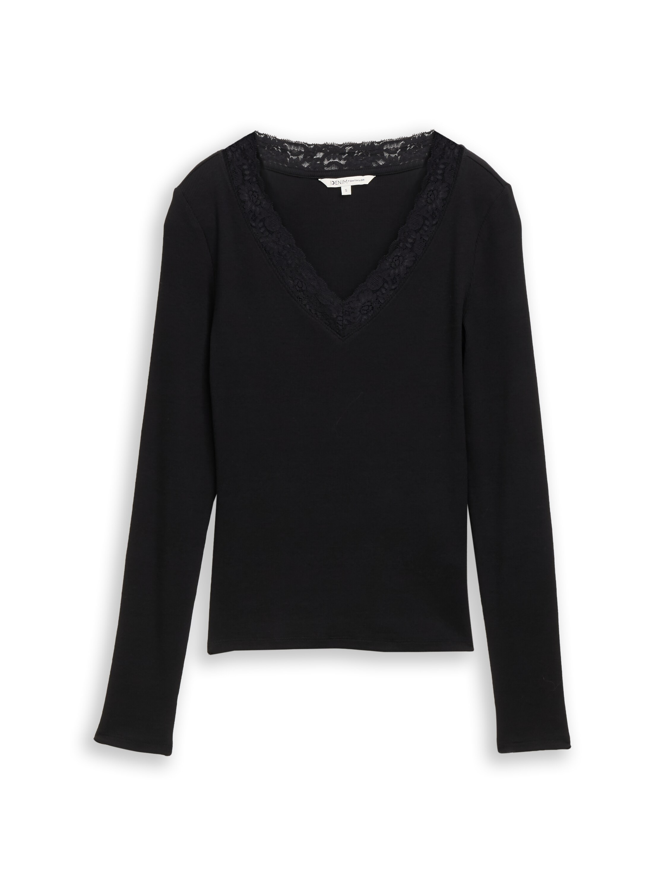 TOM TAILOR Denim T-shirt à manches longues , mit Spitzen-Detail