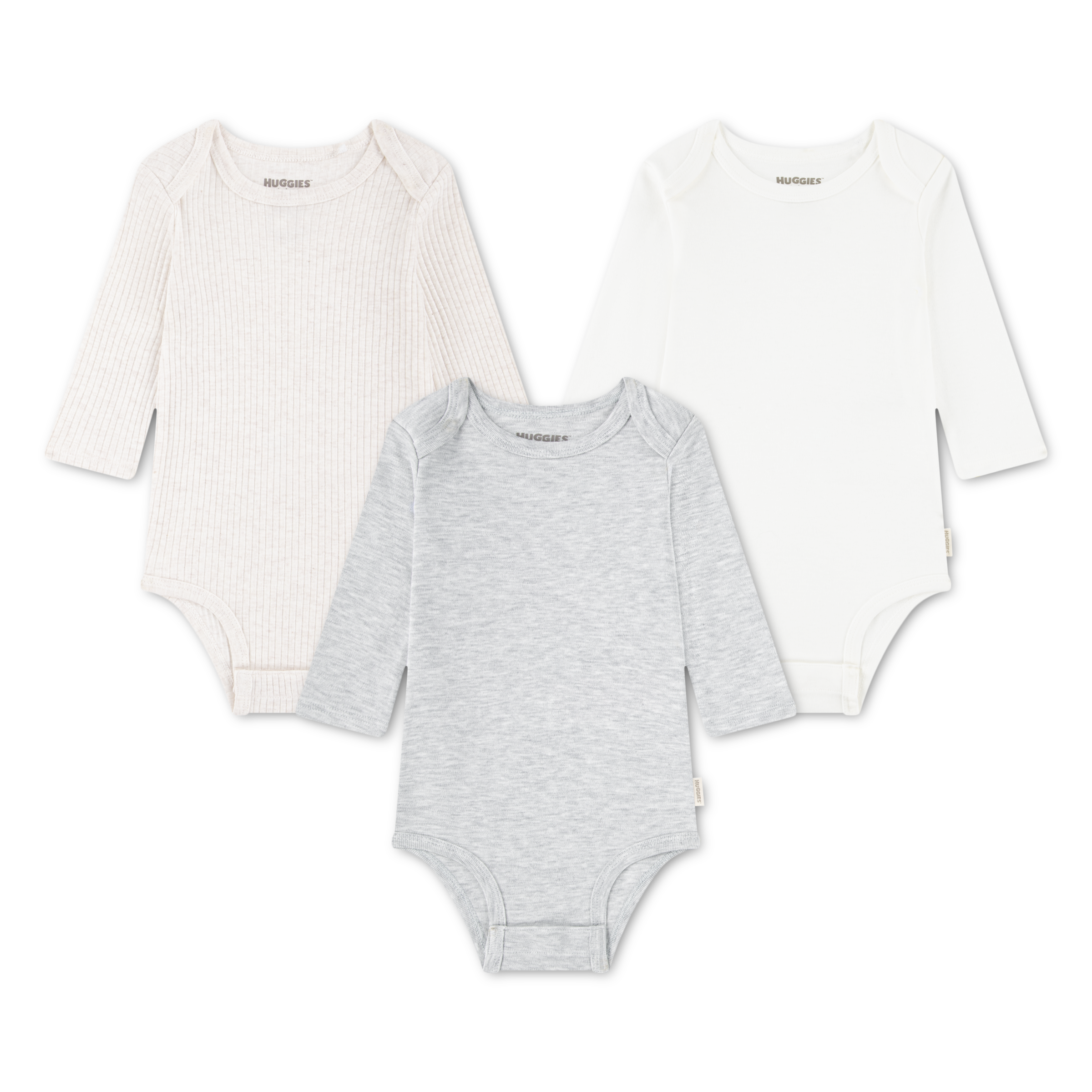 HUGGIES babywear Body à manches longues »HUGB 3PK BODYSUIT« Packung, 3 cuis 3er-Pack, in Ripp-Optik