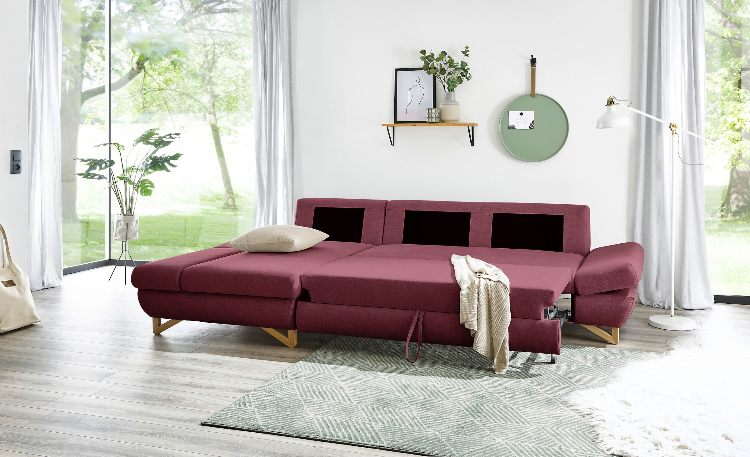 Home affaire Schlafsofa »City/Giron« komfortable Bettfunktion (Liegefläche 245 x 138 cm), sowie Bettkasten