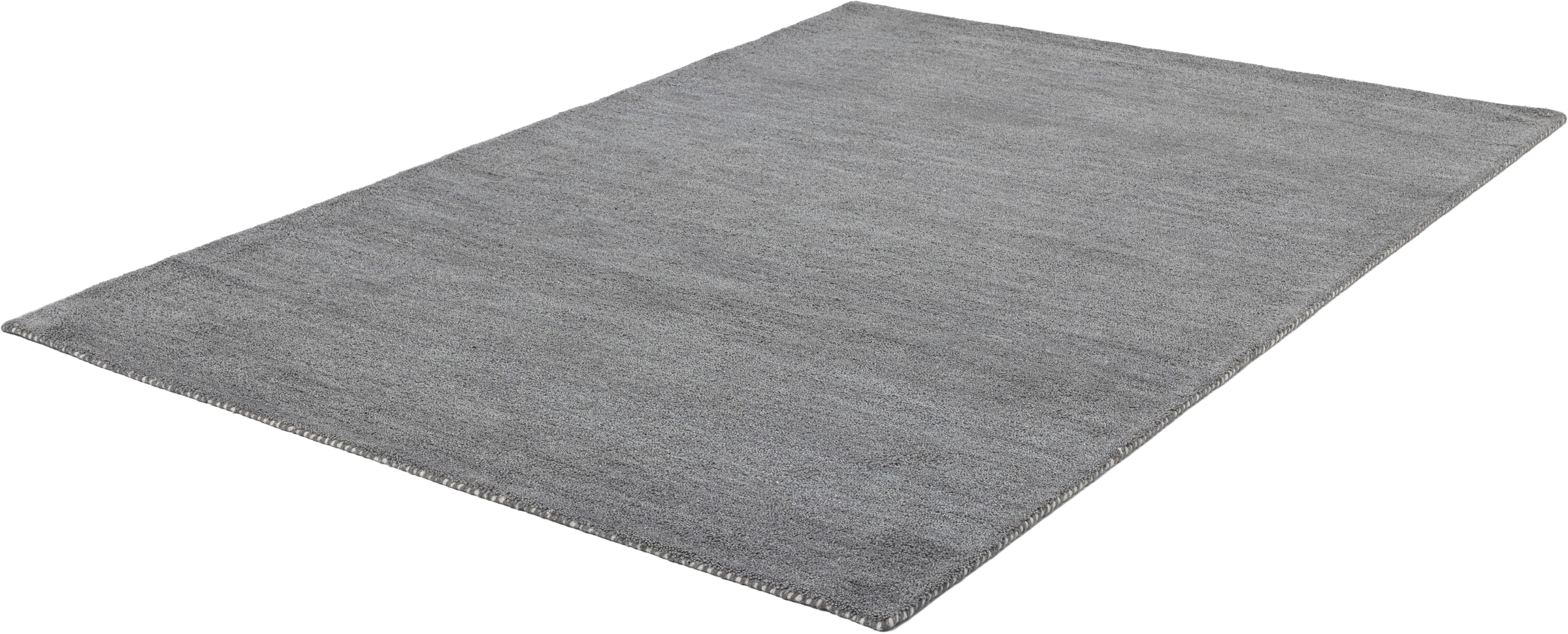 THEKO Tapis en laine »Gabbeh Uni, Handgefertigt, meliert, auch als Läufer erhältlich, Wolle« Rectangulaire 14 mm Höhe Schlafzimmer, Wohnzimmer, Esszimmer, auch als Läufer oder rund