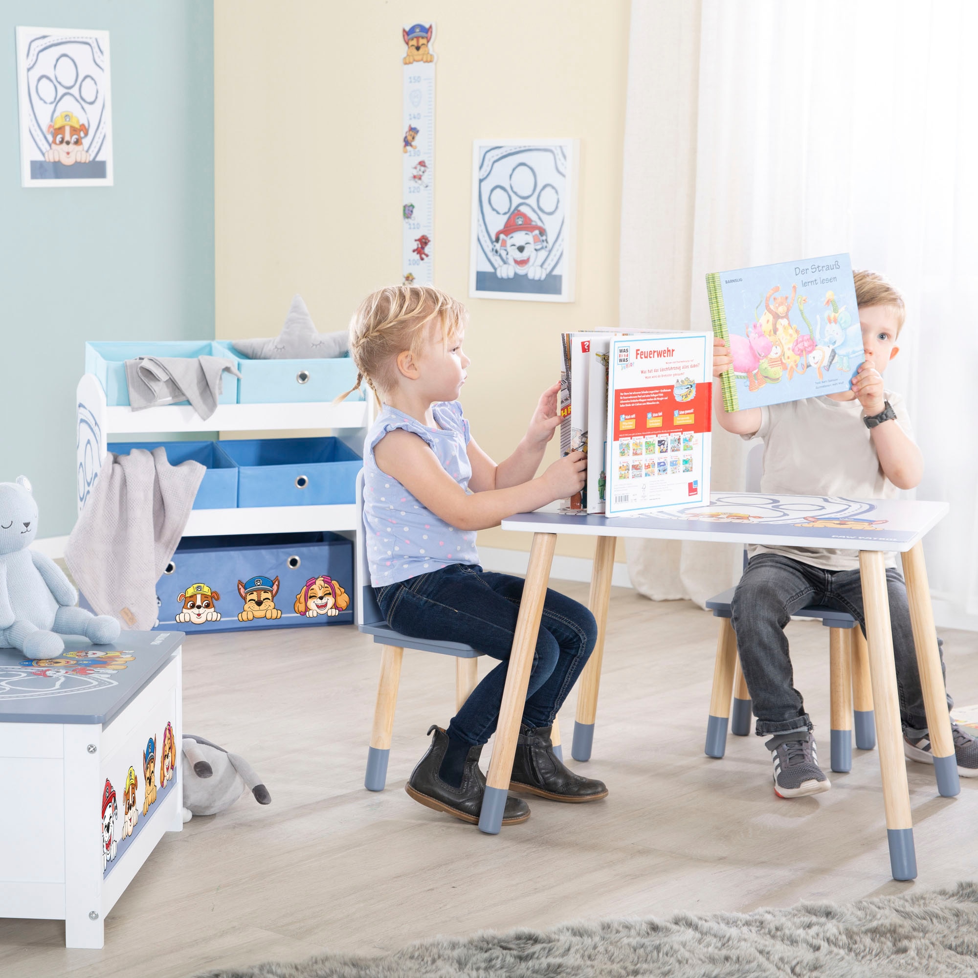 roba® Kinderregal »PAW Patrol, weiss« inklusive 5 Stoffboxen in 2 Grössen