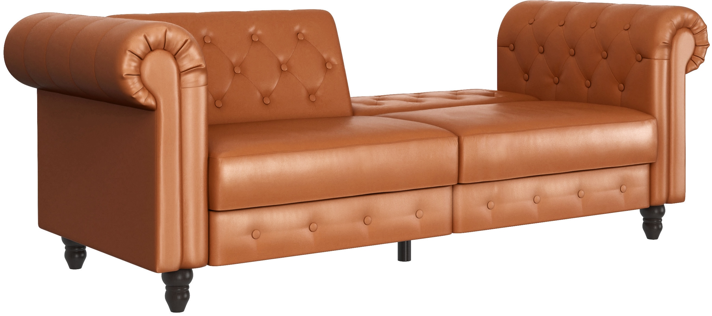 Dorel Home 3-places »Felix, Schlafsofa 236 cm, (Liegefläche 108x190cm), Rückenlehne« 3-fach verstellbar, Velours, Kunstleder, Luxus-Microfaser Vintage