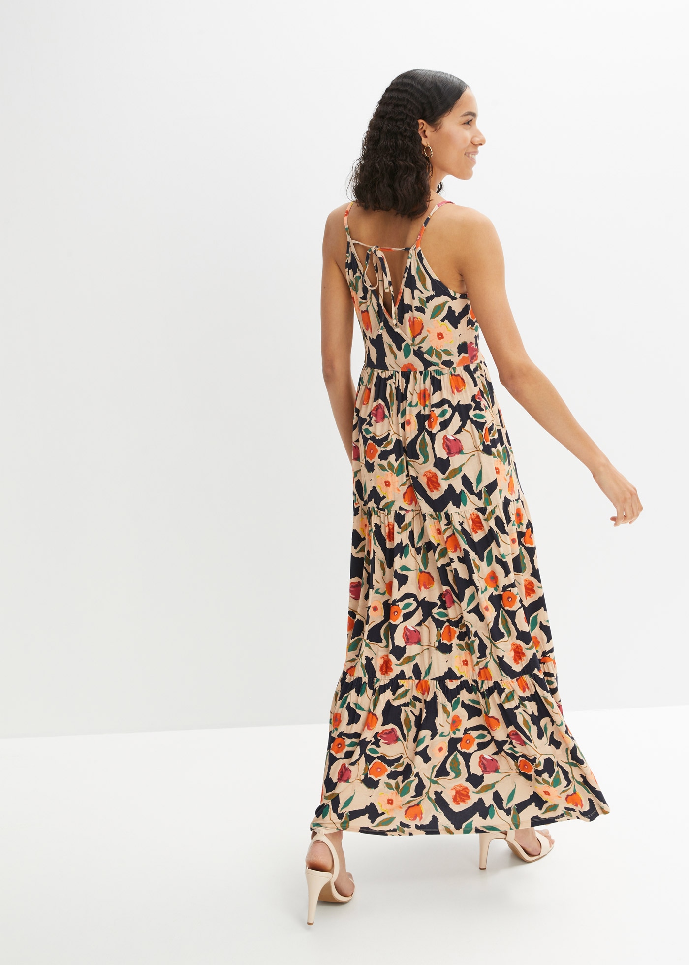 bonprix Maxikleid »Maxikleid aus softem Viskose-Mix« für eleganten Look, aus Viskose-Mix, ausgestellte Passform