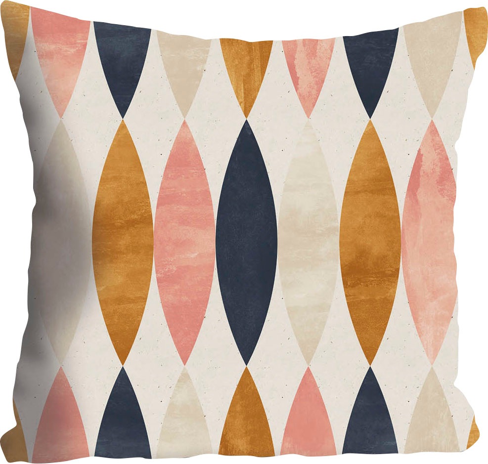 queence Coussin décoratif »Ian« Kissenhülle,Bunte Ellipsen,Formen,Geometrisch,Abstrakt,Farbenfroh