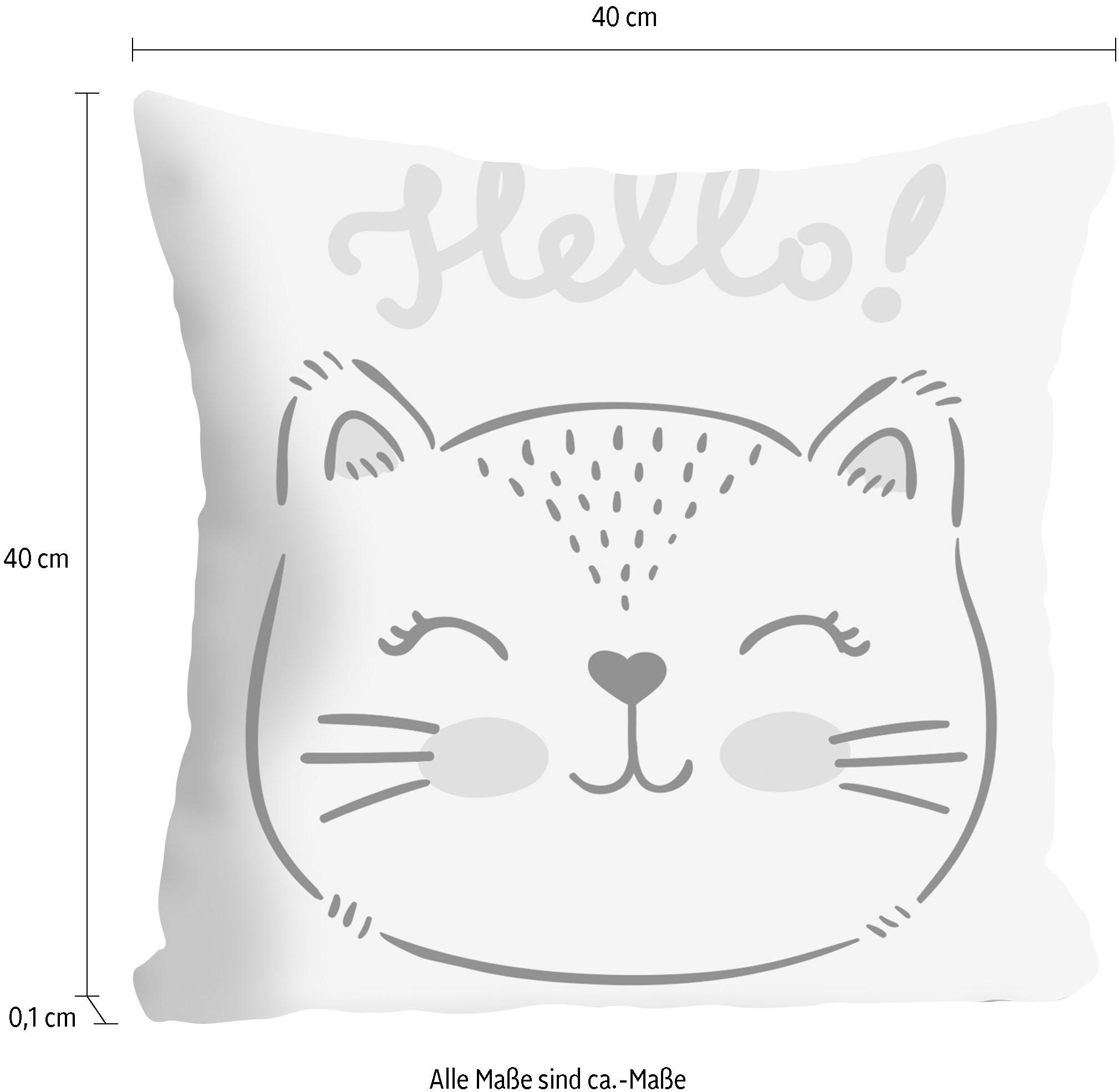 queence Coussin décoratif »Hello« housse de coussin sans rembourrage, 1 pièce
