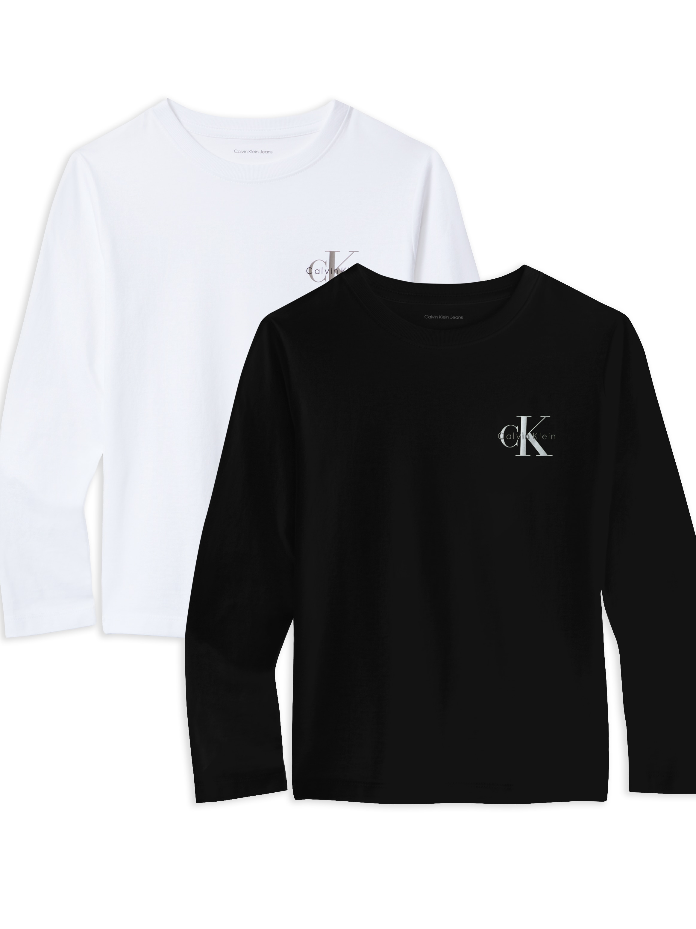 Calvin Klein Jeans T-shirt »Chest Mono Ls T-Shirt 2-Pack« für Kinder bis 16 Jahre und mit Logodruck
