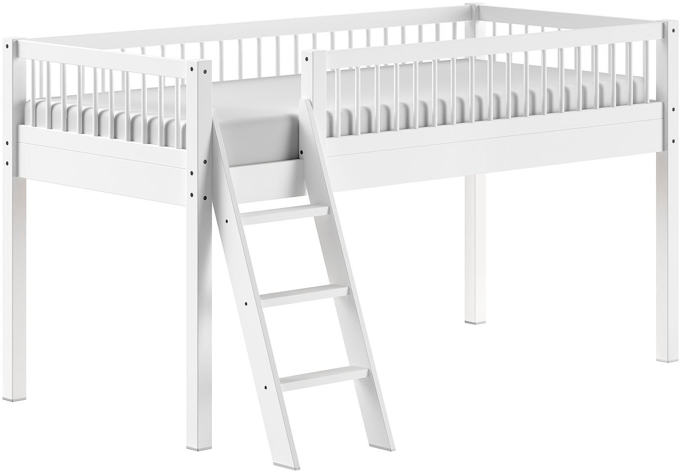 Vipack Spielbett Made in Europe,  aus massiver Eiche geölt, LF 90x2000cm, RR, Leiter u. Absturzschutz