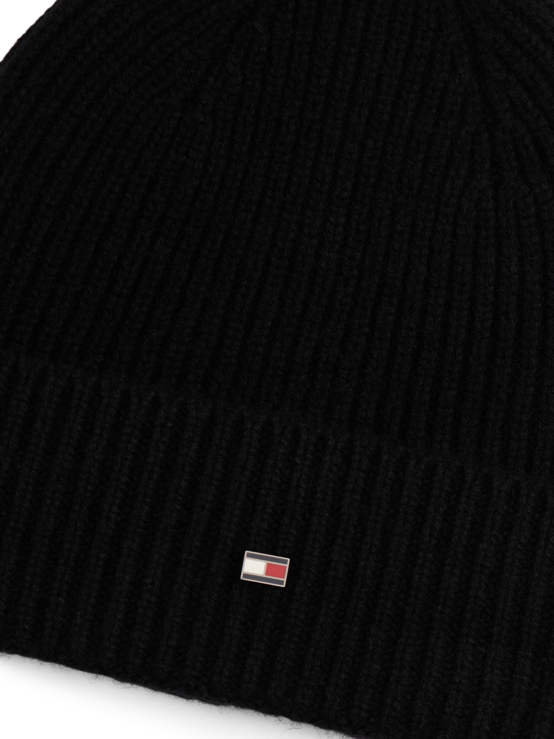 Tommy Hilfiger Beanie »TH FLAG CASHMERE Premium Line«, mit Umschlag, aus Strick 100% Kaschmir Premium Quality