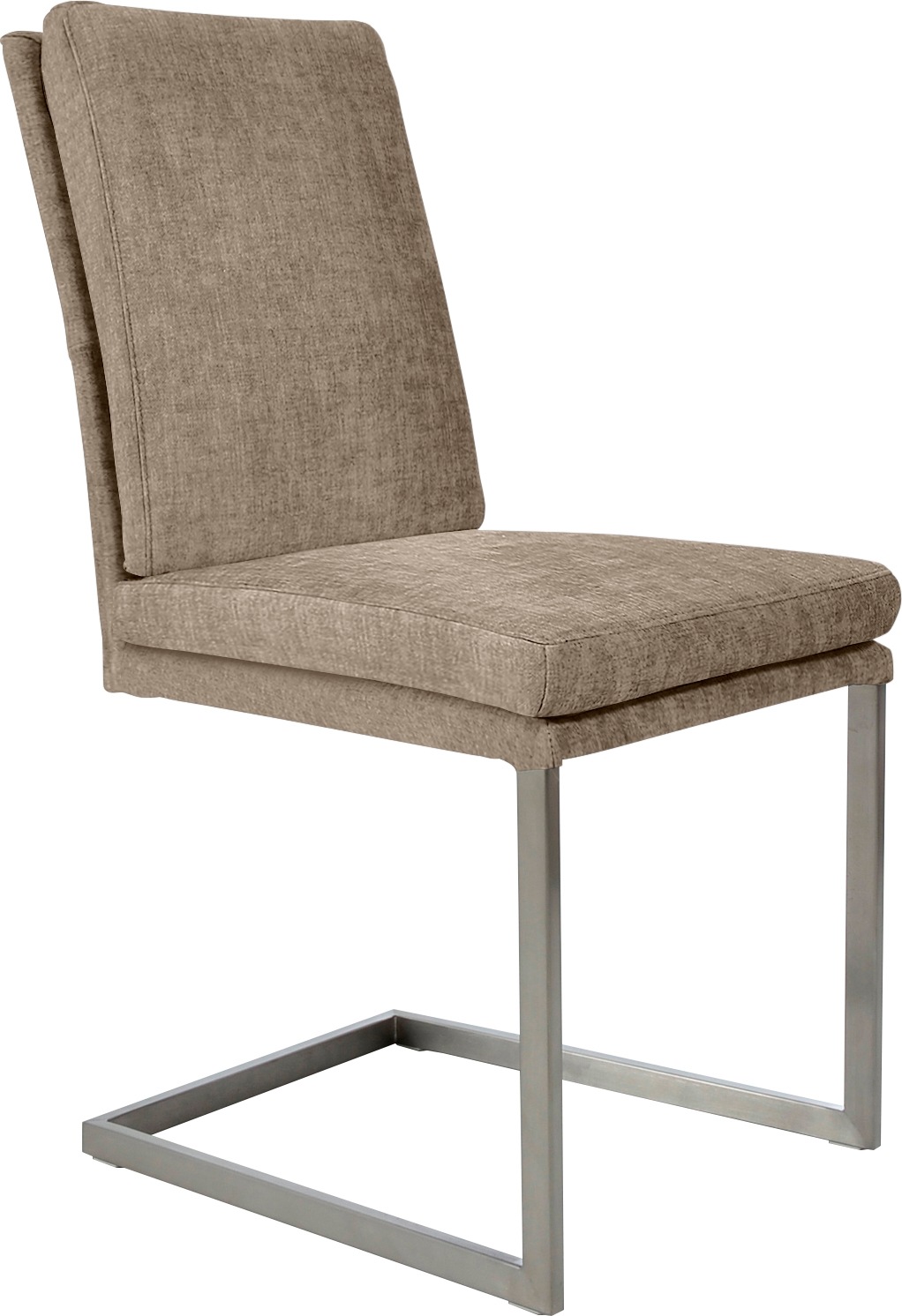 K+W Komfort & Wohnen Chaise de salle à manger »Freischwinger, Lederstuhl« () tube vertical stable, piètement aspect inox ou noir