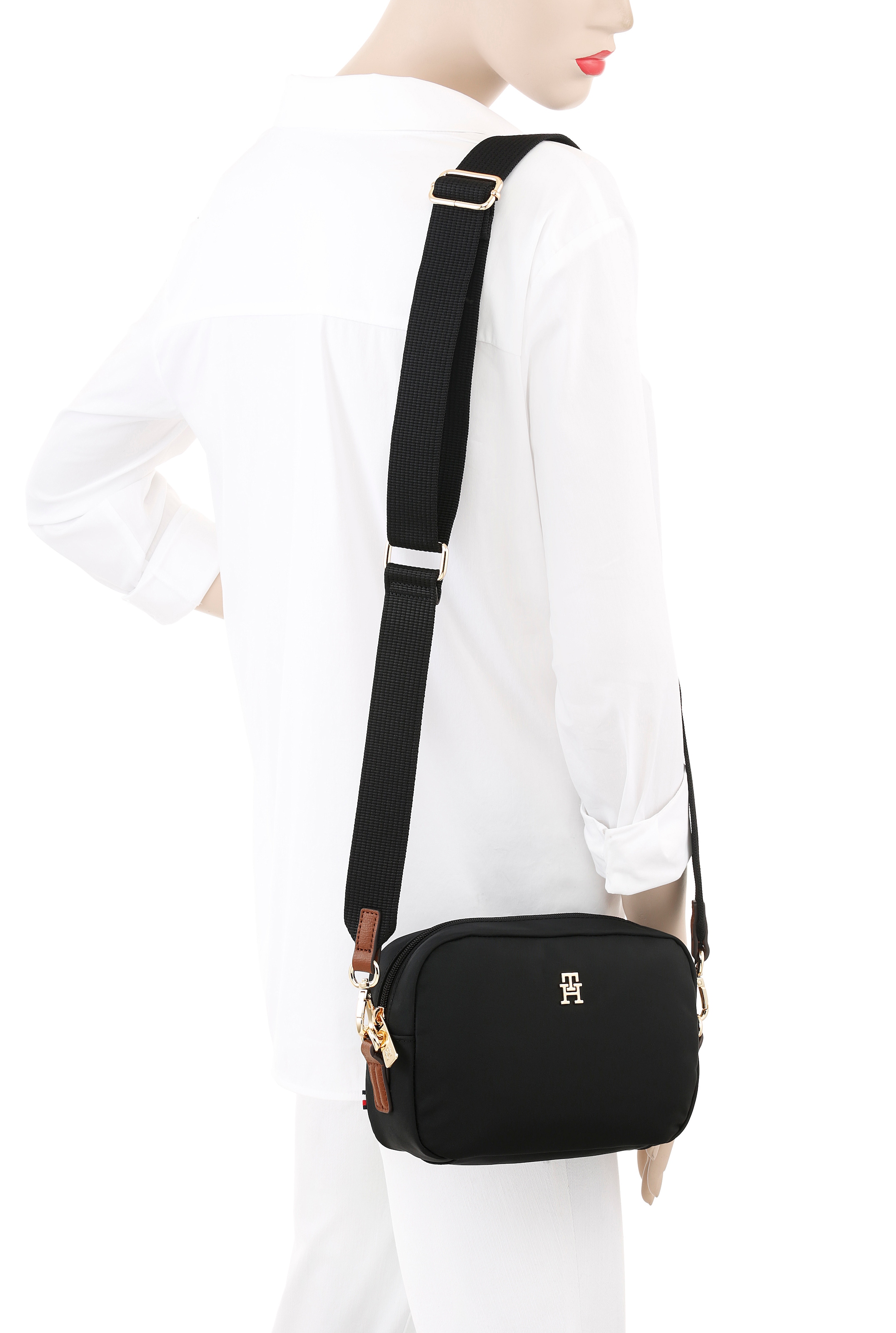 Tommy Hilfiger Mini sac »POPETTE CAMERA BAG« , Damen Umhängetasche, Schultertasche mit TH-Schmuckelement