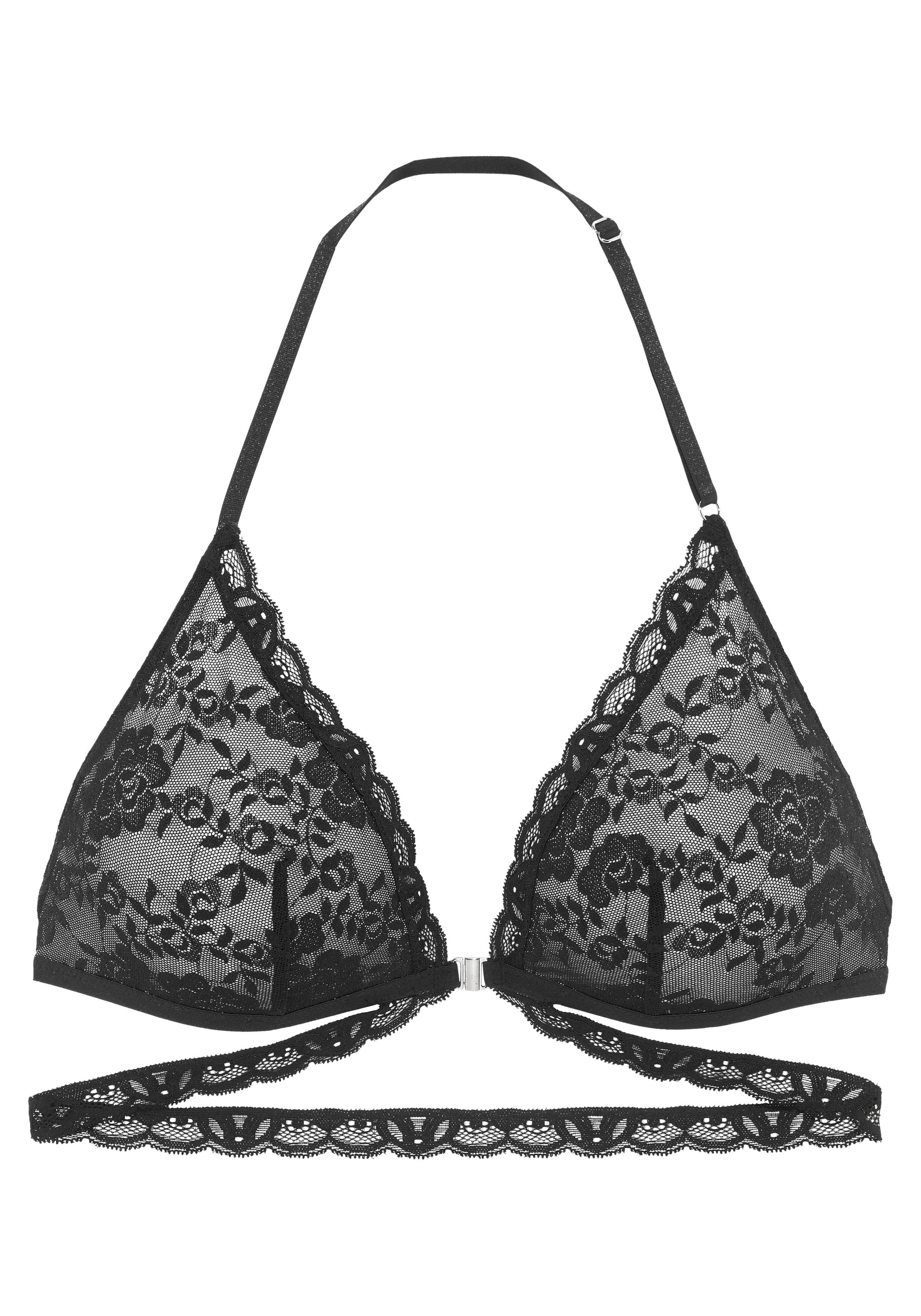 petite fleur gold Bralette-BH ohne Bügel aus Spitze mit Bänder-Optik, sexy Dessous, Reizwäsche