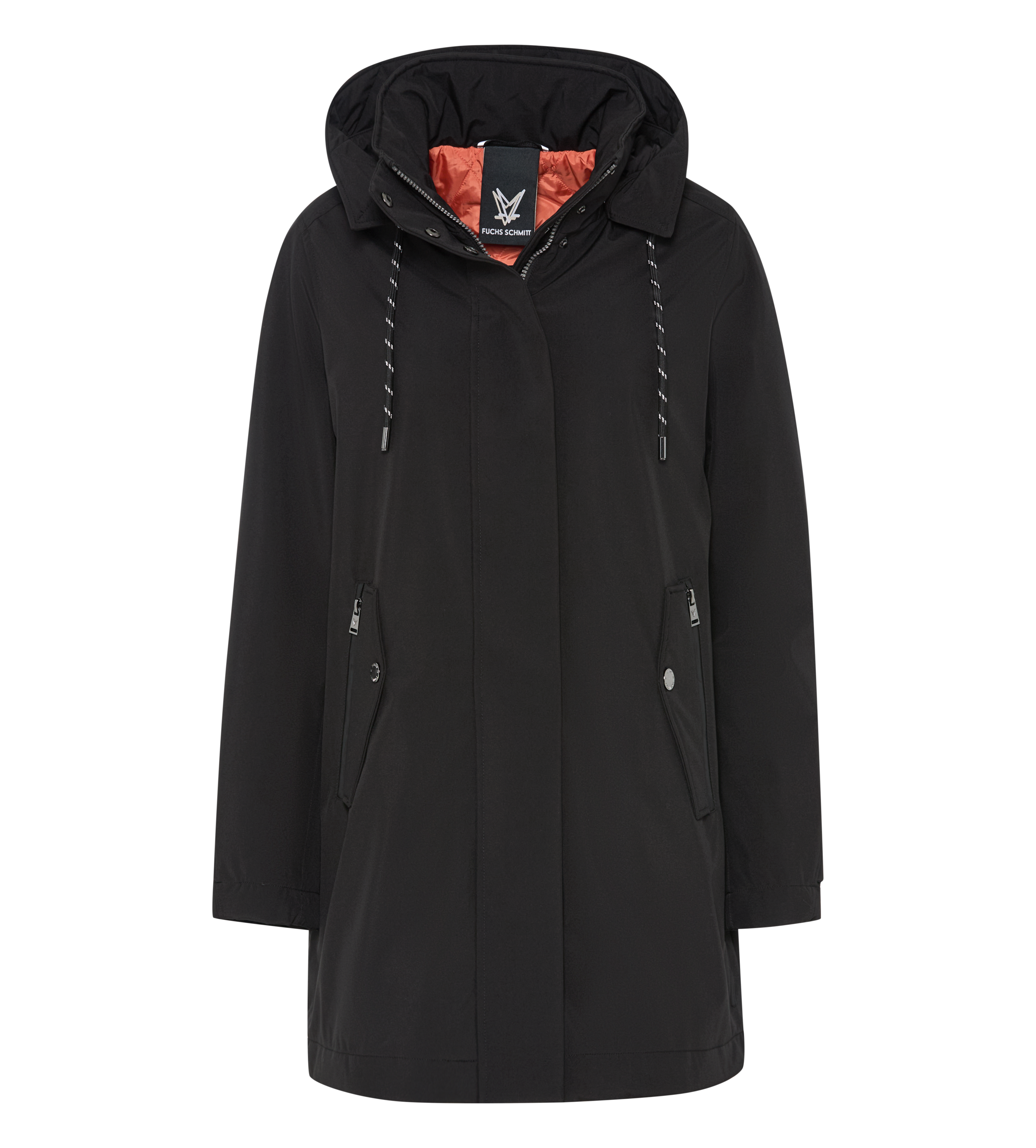 Fuchs Schmitt Manteau court capuche amovible, coupe régulière, fermeture éclair dissimulée