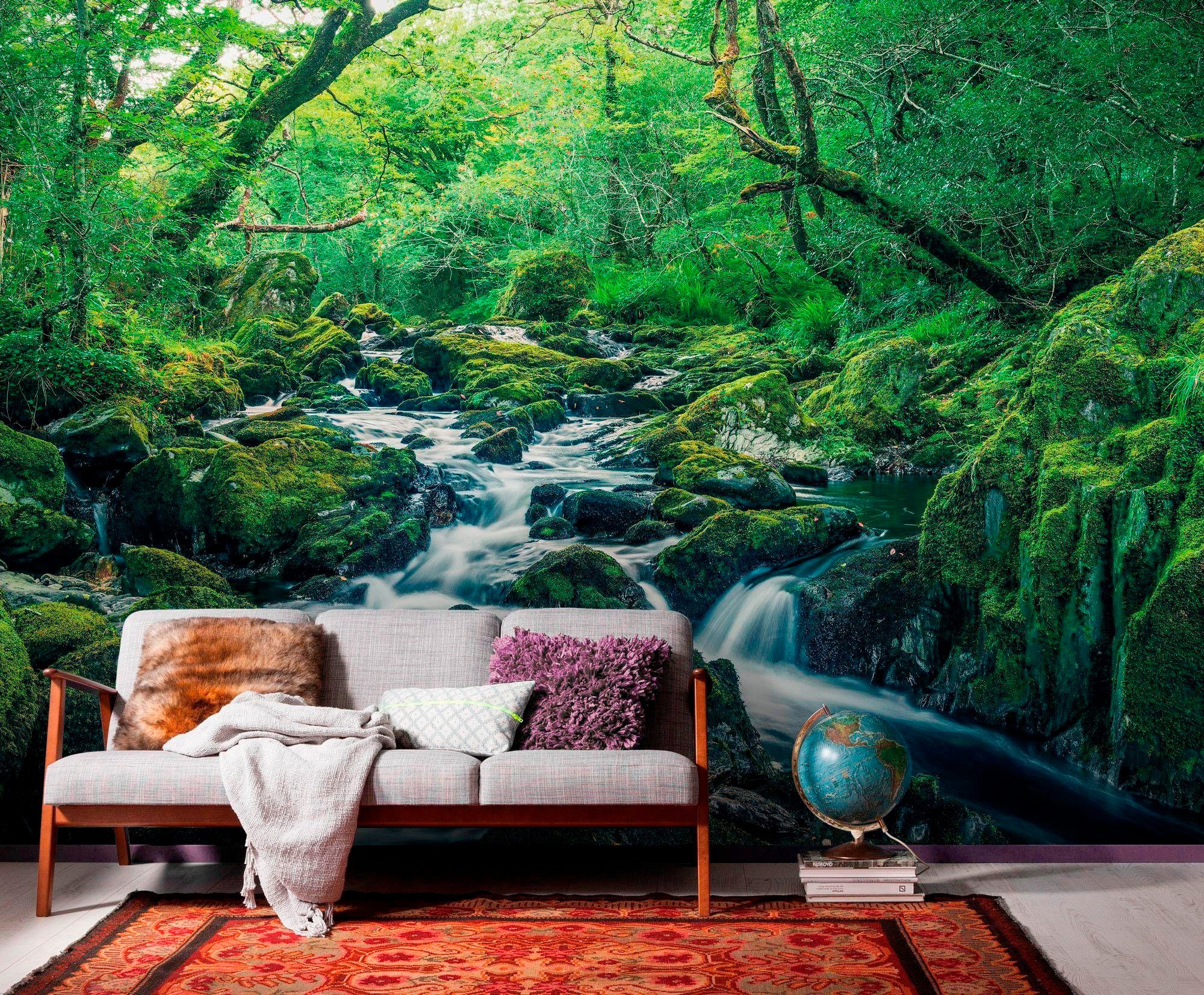 Komar Vliestapete »Digitaldruck Vlies -  Green Tales - Grösse 400 x 250 cm« bedruckt glatt Wohnzimmer, Schlafzimmer