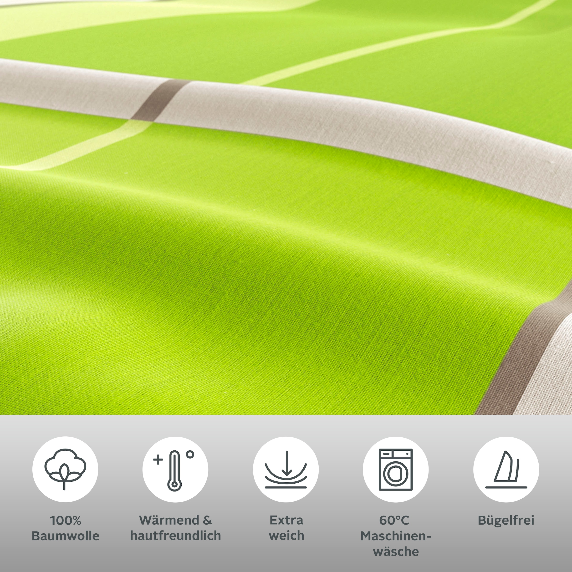 H.I.S Bettwäsche »Golfi in Gr. 135x200 oder 155x220 cm« 2 Stk. Bettwäsche aus Baumwolle, sportliche Bettwäsche mit Streifen