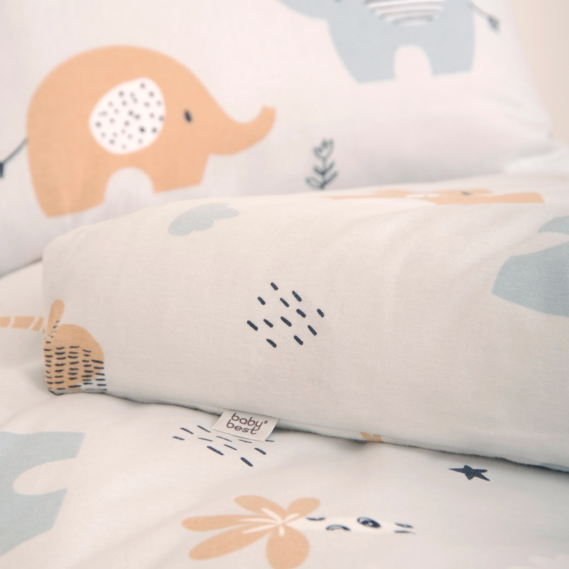 Baby Best Linge de lit pour bébé »BabyBest Elephant« 2 cuis linge de lit en flanelle