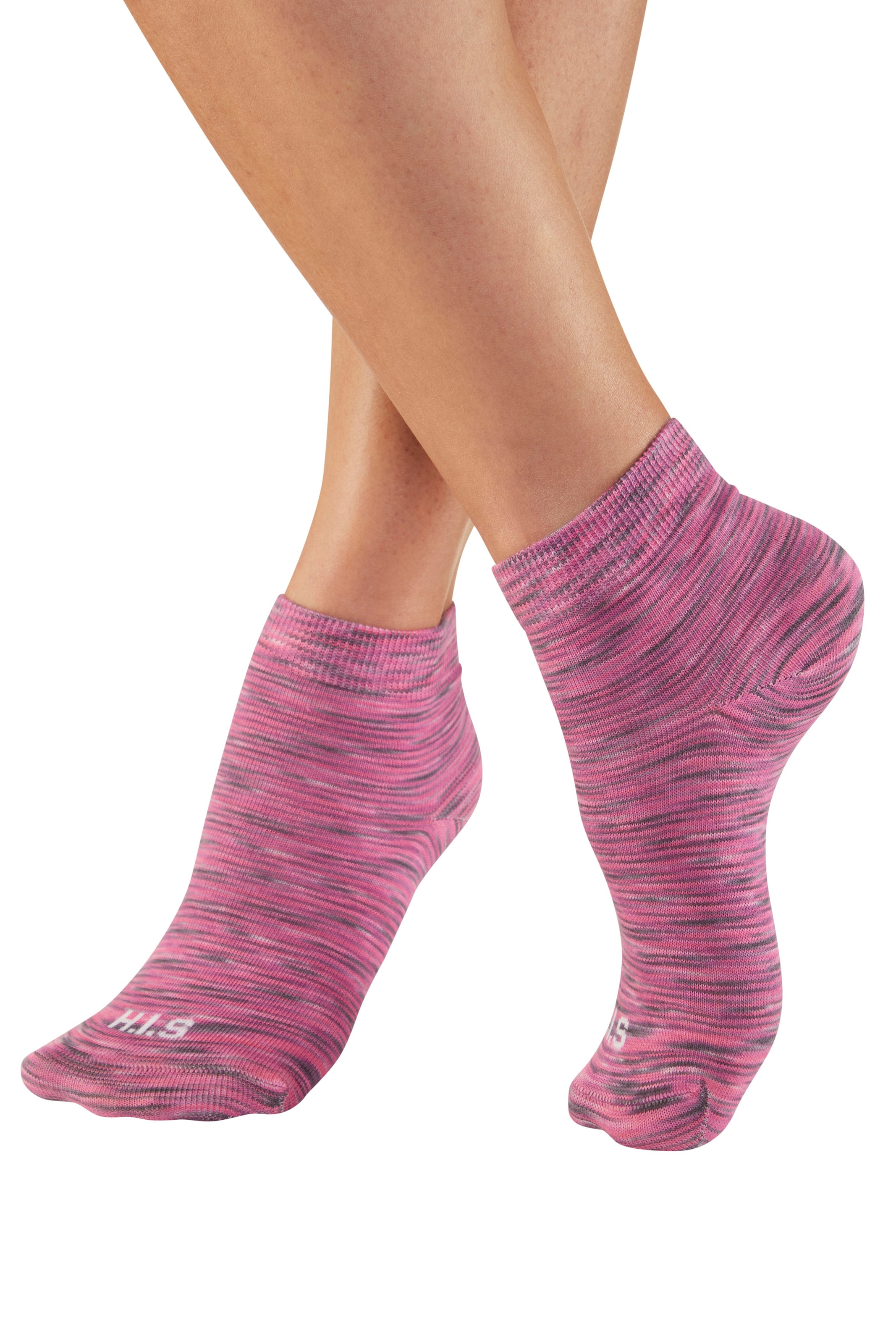 H.I.S Chaussettes courtes Paquet, 6 Couple tlg. unifarben und meliert in einer Packung