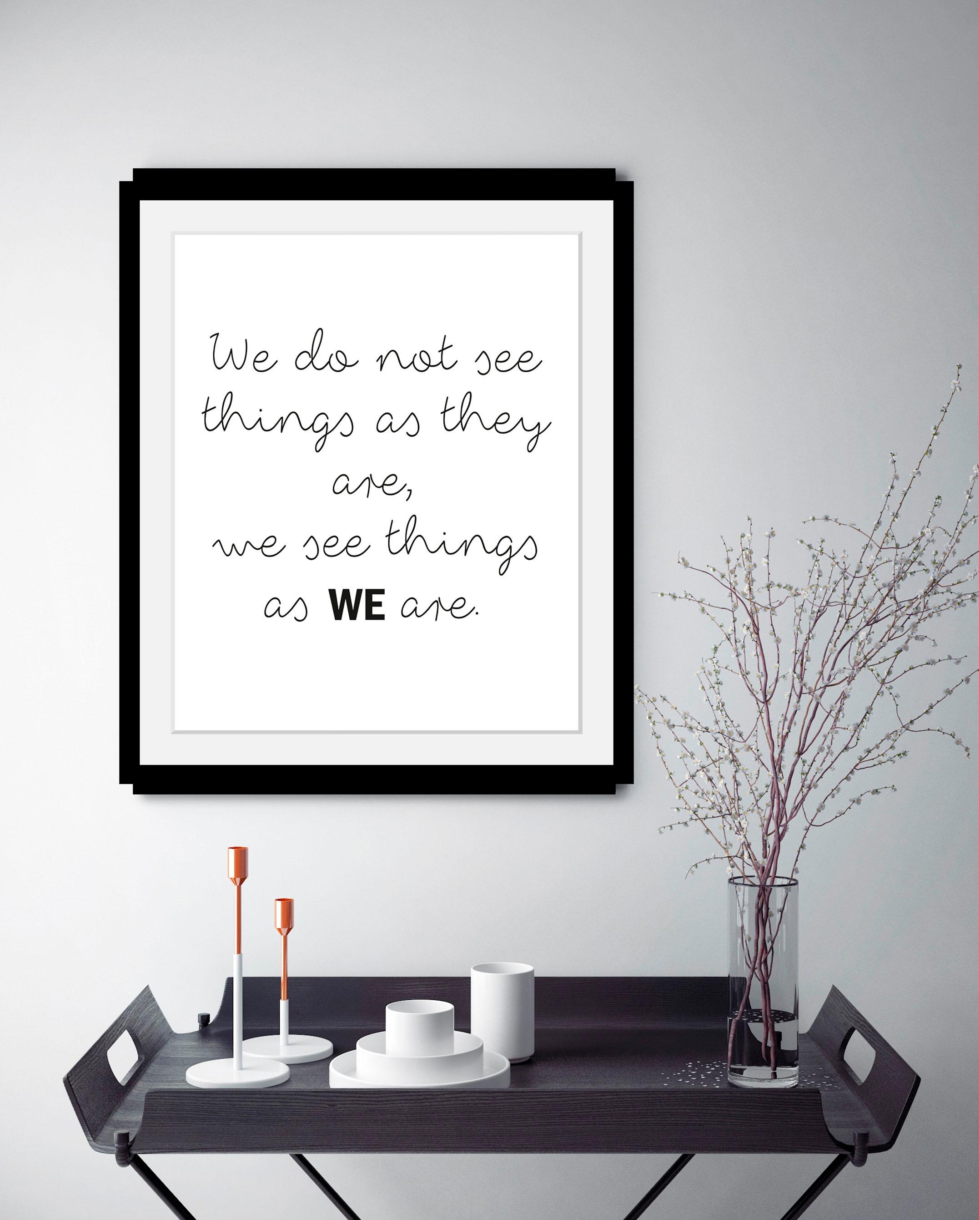 queence Bild »Weisheiten« Motivationsbilder | Schriftzug | Schwarz-Weiss HD Premium Poster-Druck inkl. Holzrahmen