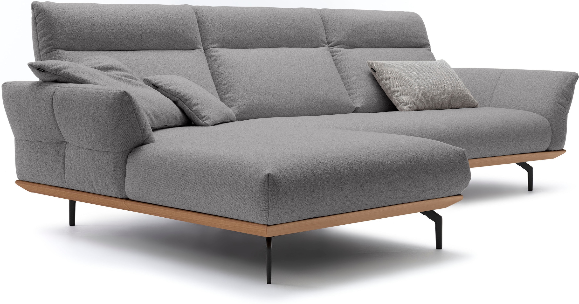 Creation BY ROLF BENZ Canapé d'angle »CR.460 Design-Sofa, verstellbare Rückenlehne, L-Form« Socle en chêne, pieds d'angle en gris ombre, largeur 318 cm