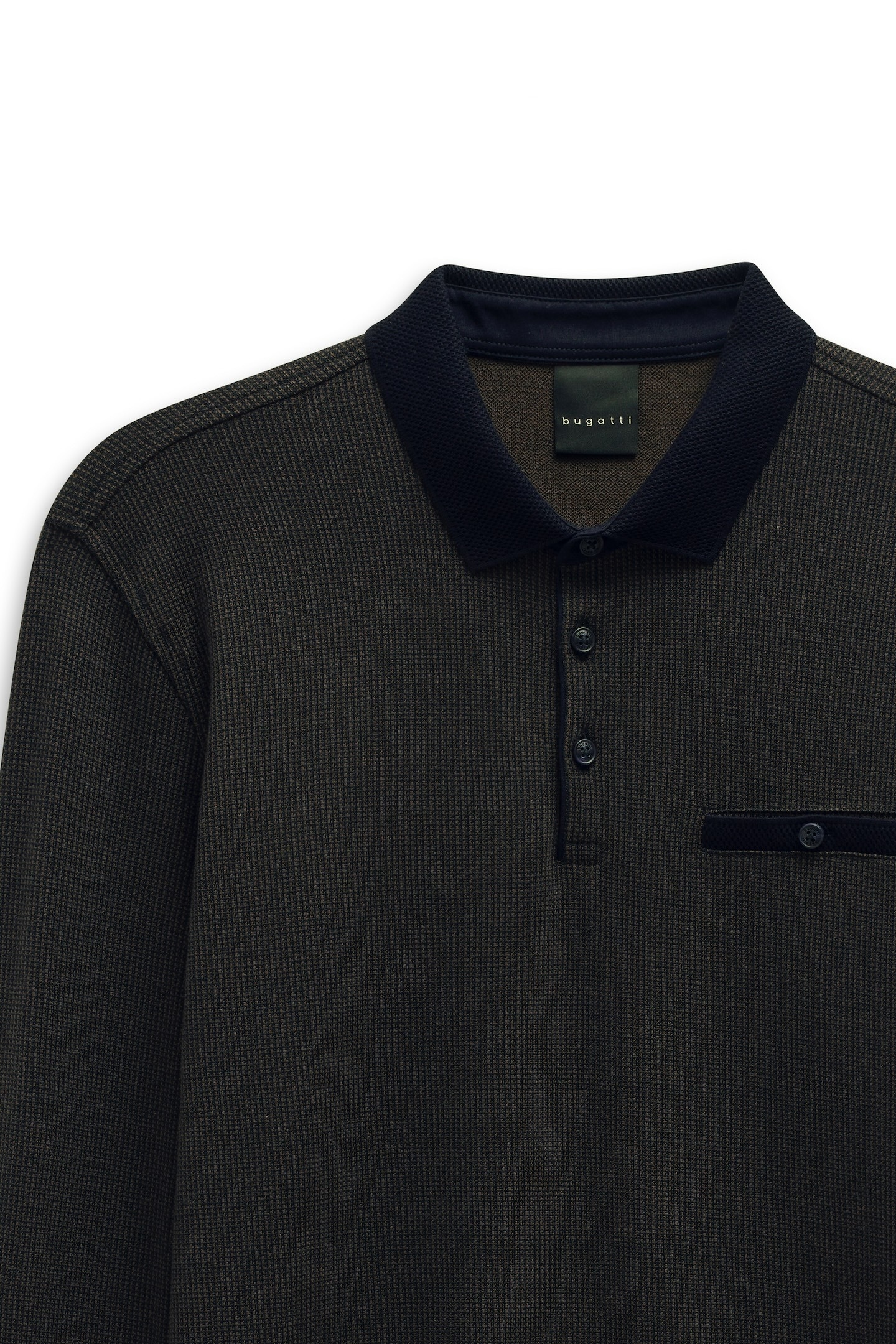 bugatti Langarm-Poloshirt »Modern Fit« mit Brusttasche