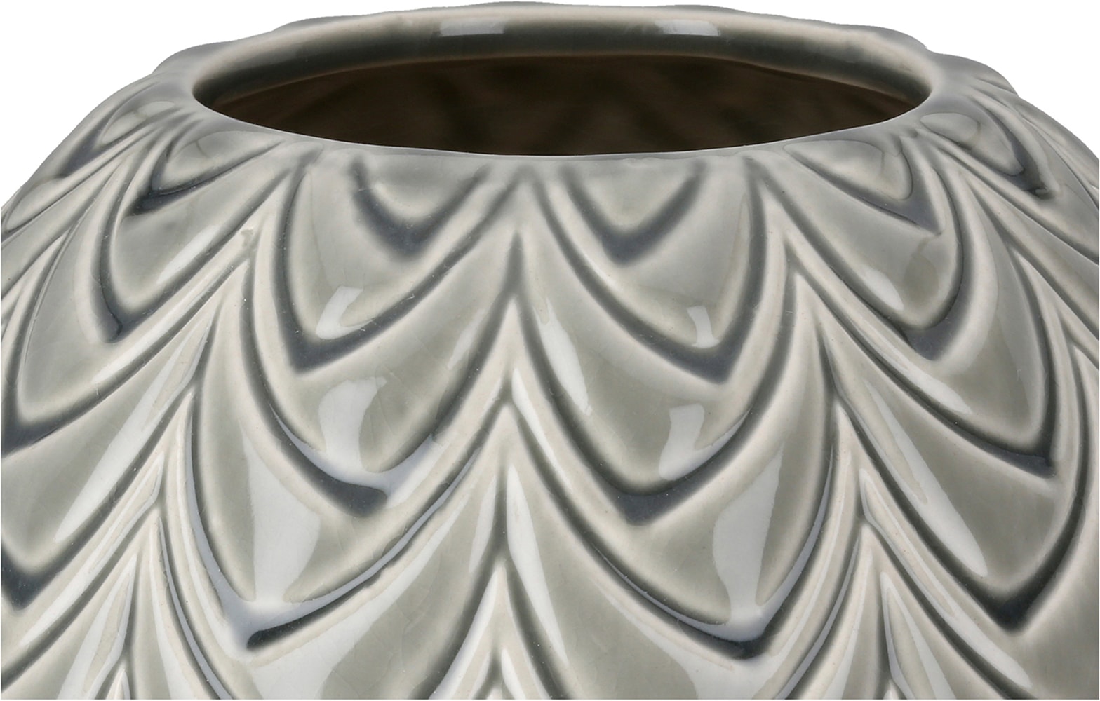 GILDE Vase de table »Vase bauchig Lamello grün H. 31 cm« Vase, Lamello, vase structurée, décoratif, de haute qualité, décoration de table
