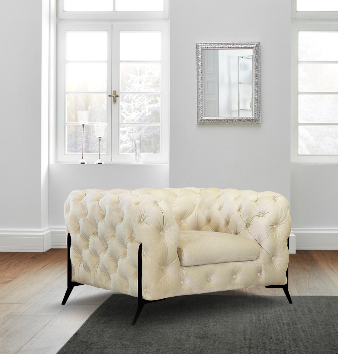 Home affaire Chesterfield-Sessel »Amaury Sessel« aufwändige Knopfheftung, moderne Chesterfield Optik, Fussfarbe wählbar