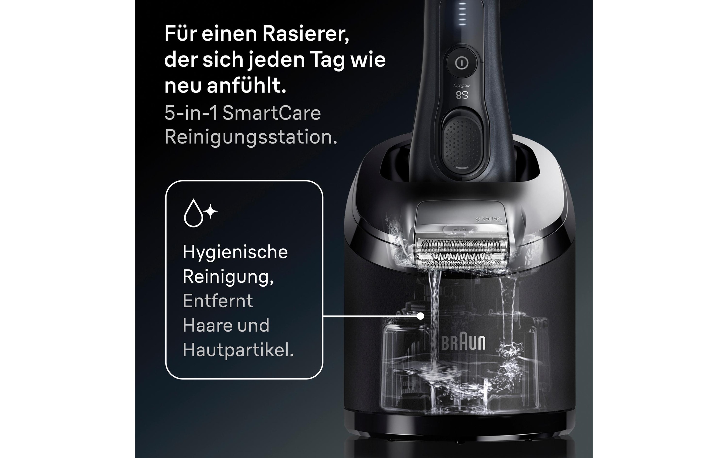 Braun Elektrogesichtshaarentferner »Series 8 8663CC« Reinigungsstation