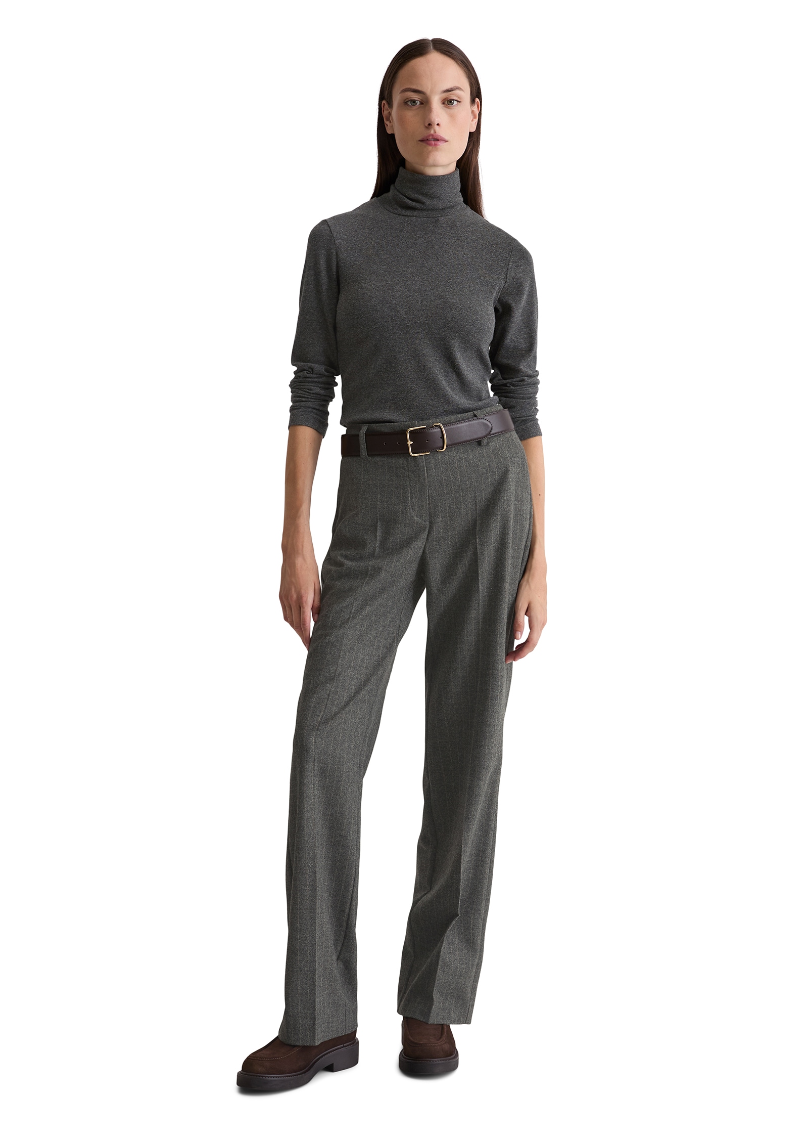 Marc O'Polo T-shirt à col roulé regular fit, aus soft geripptem Jersey