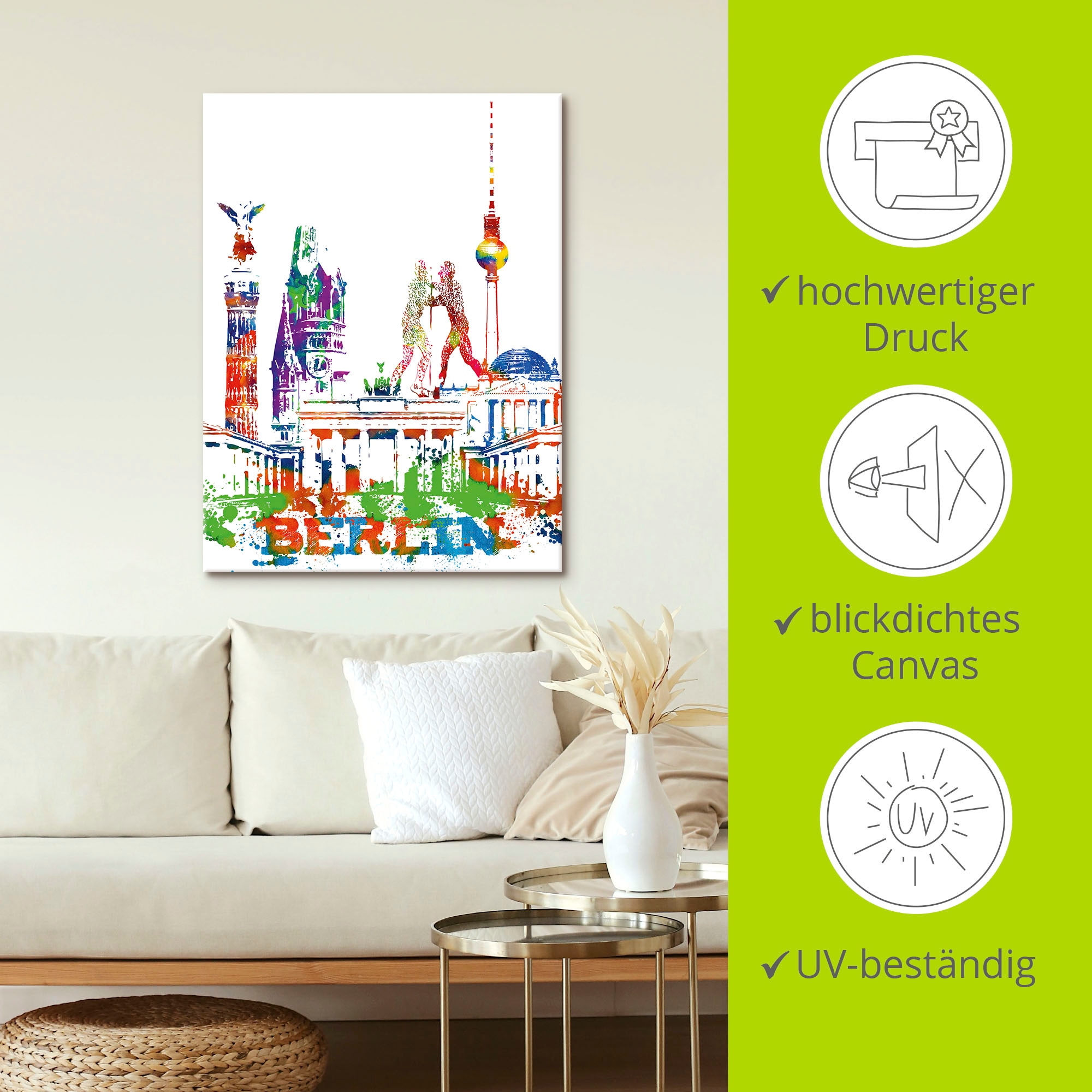 Artland Wandbild »Berlin Grafik« Berlin 1 Stk. tlg. als Alubild, Leinwandbild, Wandaufkleber oder Poster in versch. Grössen