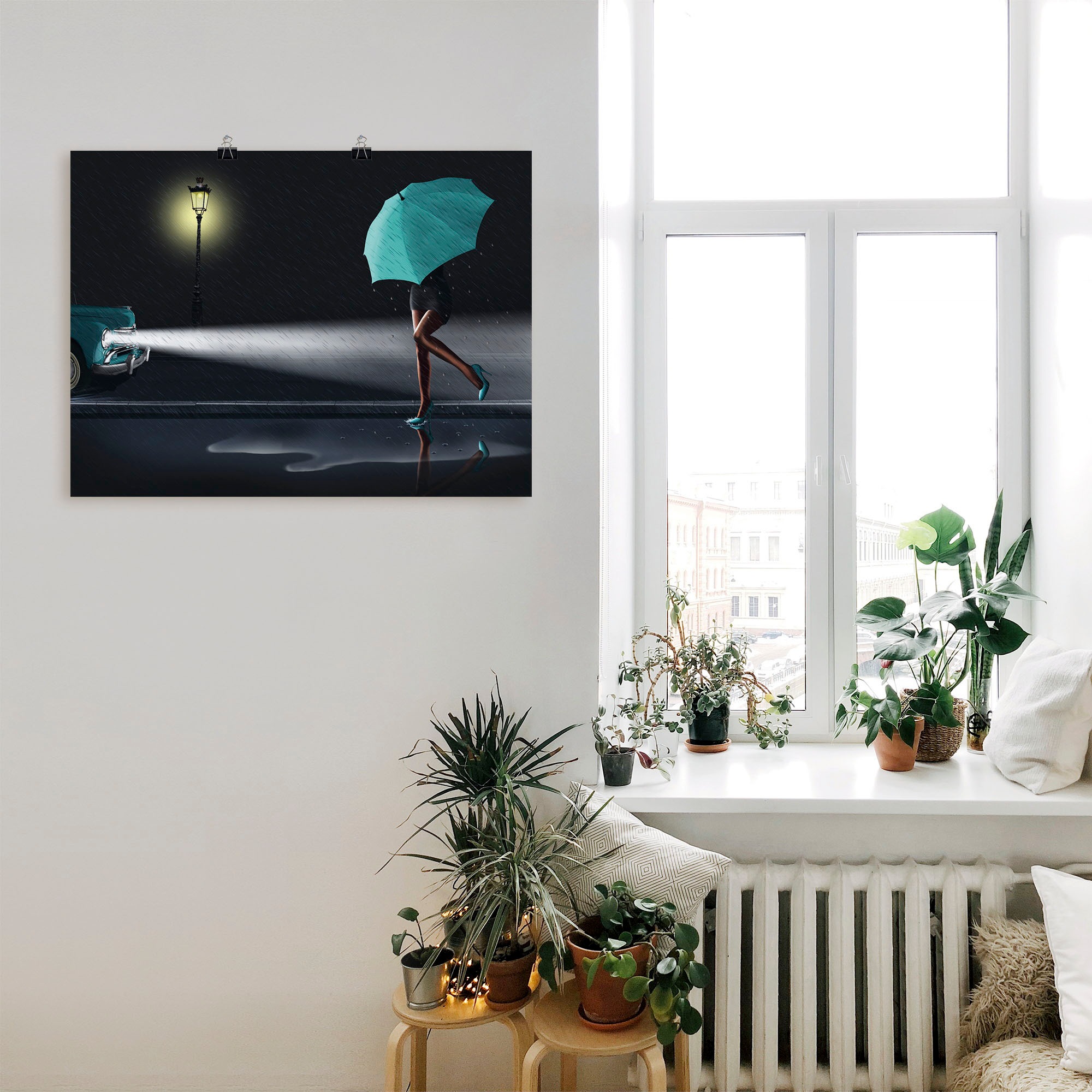 Artland Wandbild »Verregneter Tag 2« Frau 1 Stk. tlg. als Leinwandbild, Poster in verschied. Grössen