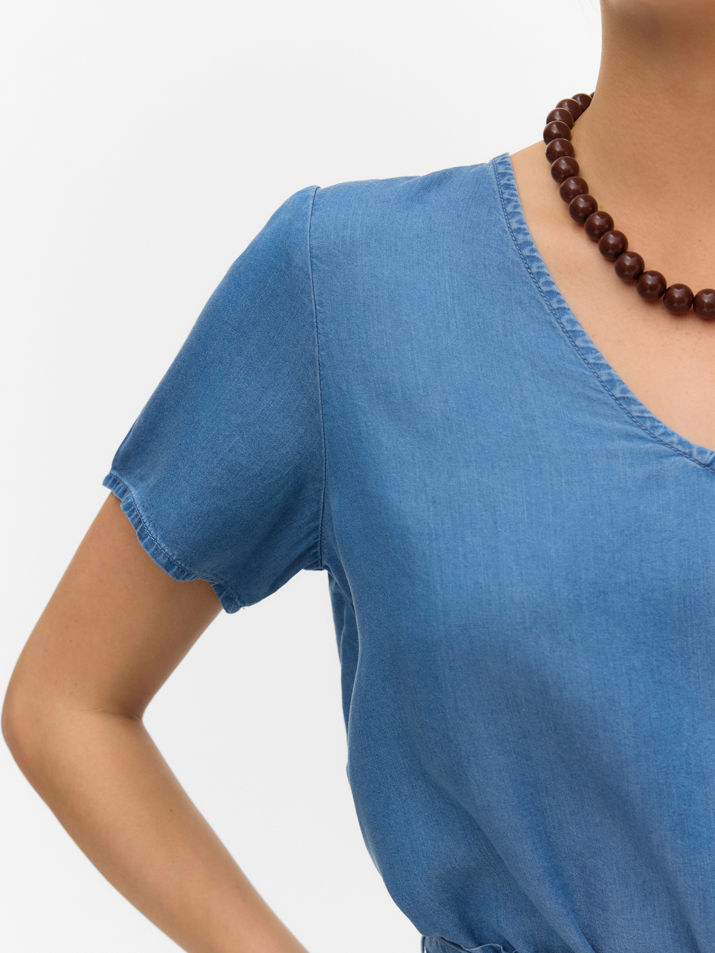 Vero Moda T-shirt en V »VMBREE SS V-NECK TENCEL TOP« viscose, coupe regular