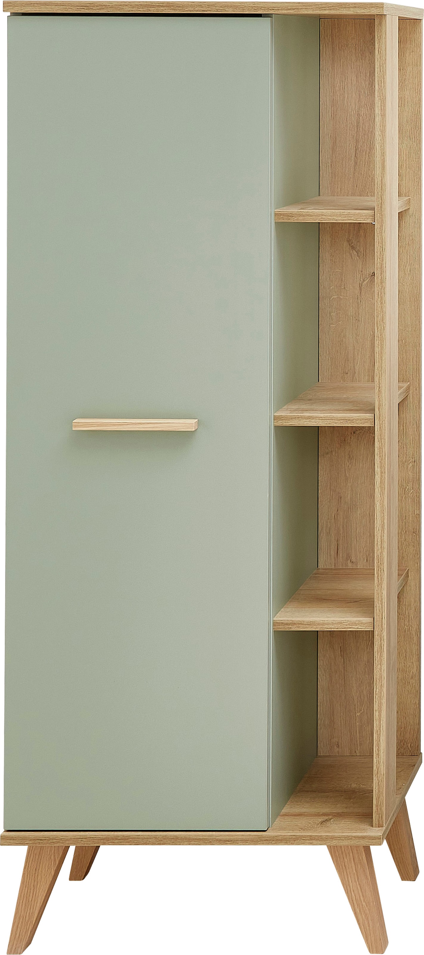 Saphir Midischrank »Quickset Badschrank 50,5 cm breit, 1 Tür, seitliche Ablagen« Badezimmer-Midischrank inkl. Türdämpfer, Griffe in Holz