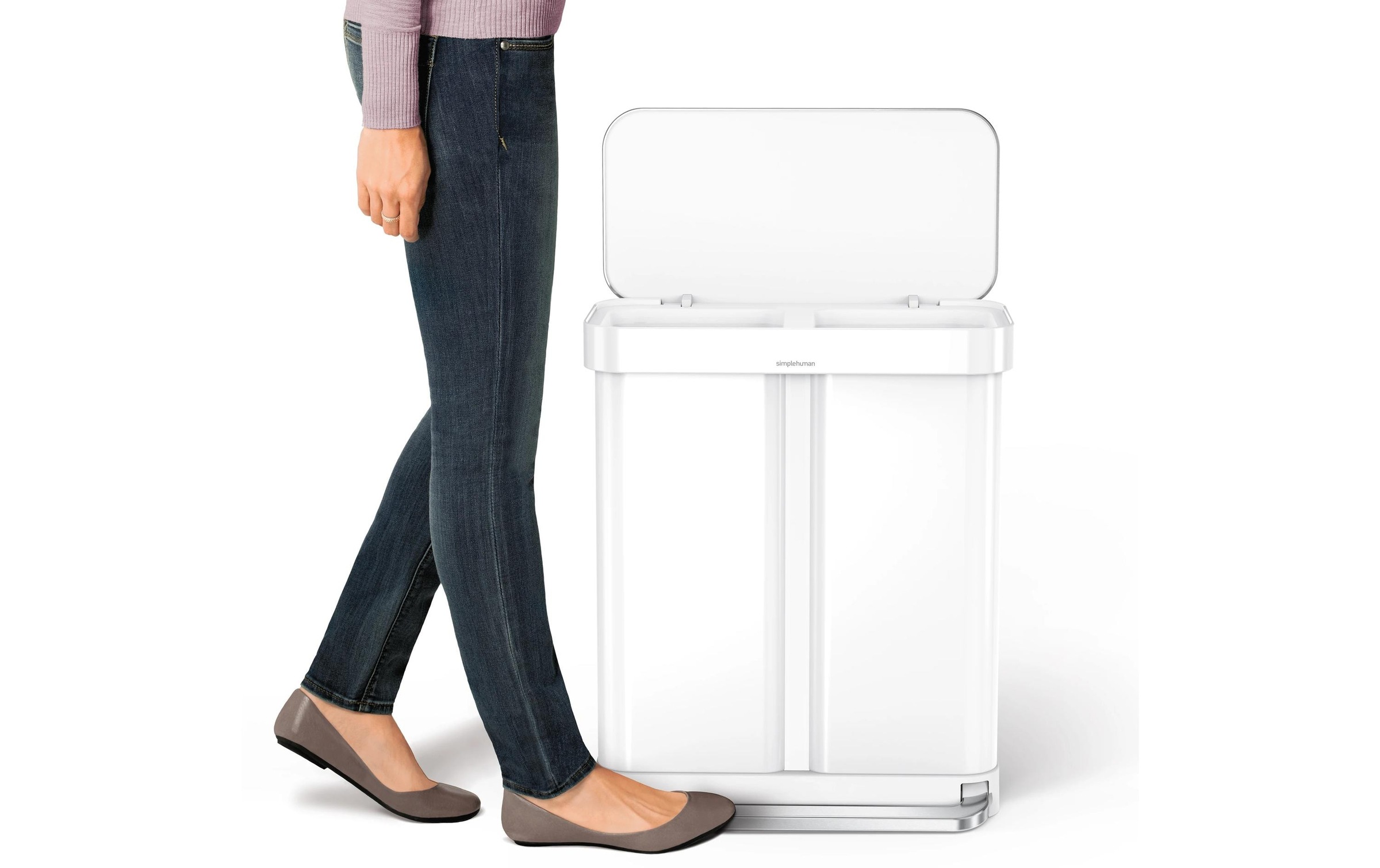 simplehuman Mülleimer »Step Can 34+24 l« 2 Behälter