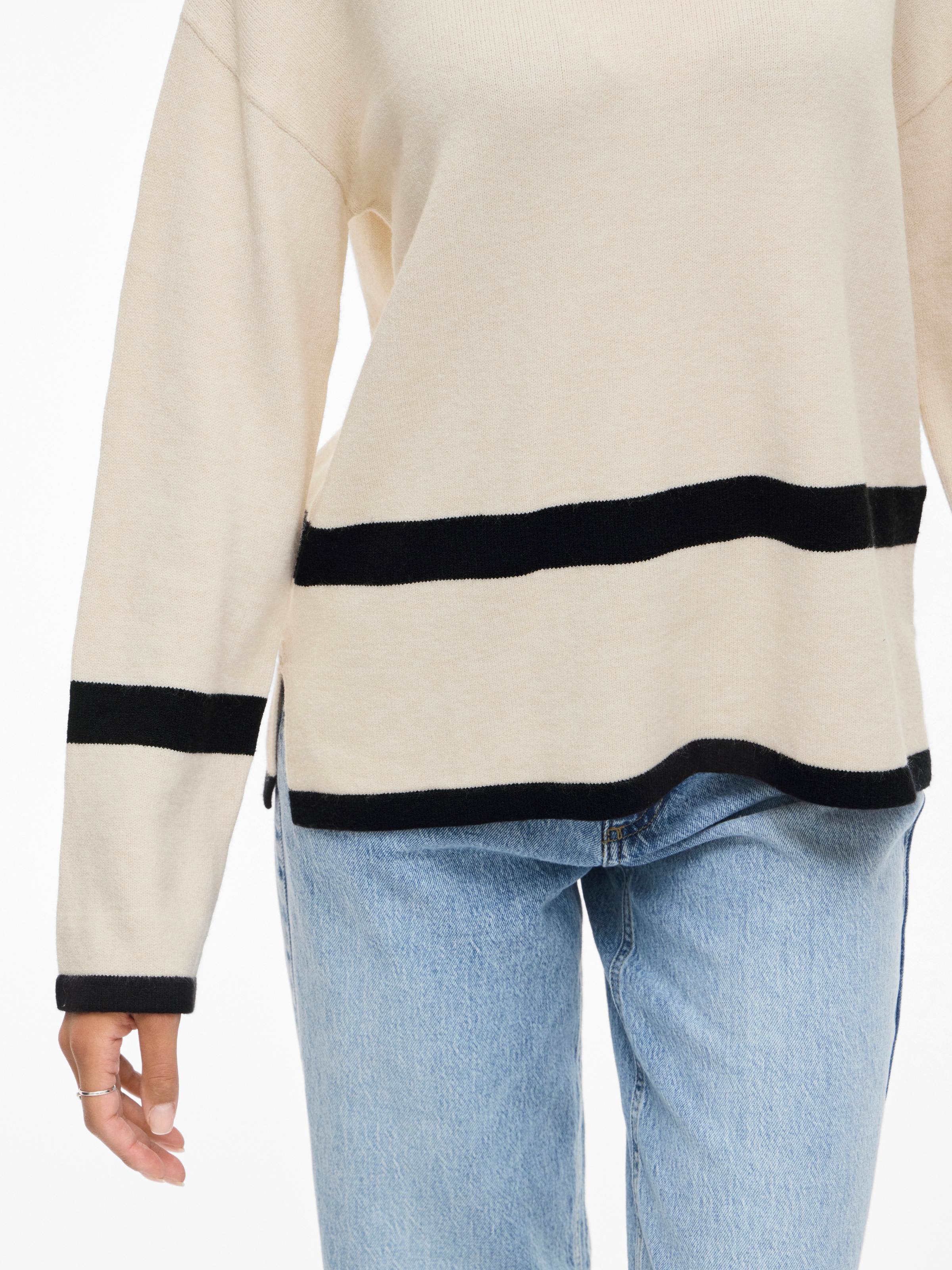 Vila Pull à col rond »VIRIL O-NECK OVERSIZE L/S KNIT TOP- NOOS« Mélange de matériaux, oversize