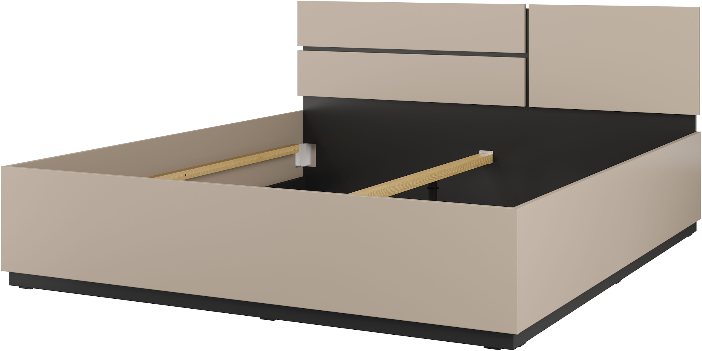 GOODproduct Ensemble de chambre à coucher »Cross, moderne, grifflose Optik, FSC-zertifiziert« Bett 180x200cm, 2 Nachtkommoden, Schrank 2-oder 4-türig, 4 cuis tlg. Komplettschlafzimmer-Set