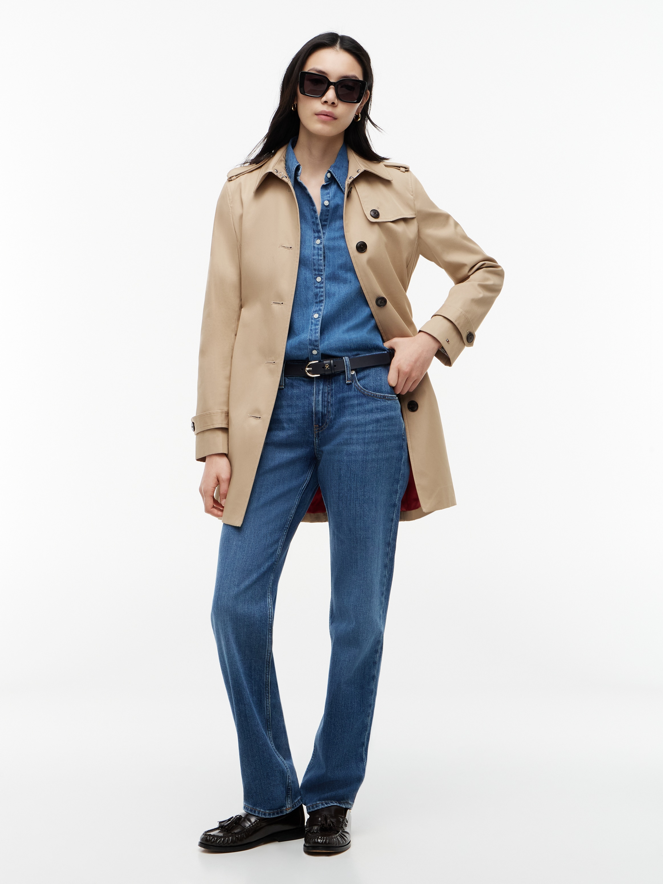 Tommy Hilfiger Veste longue »HERITAGE SINGLE BREASTED TRENCH« avec les détails typiques du trench-coat