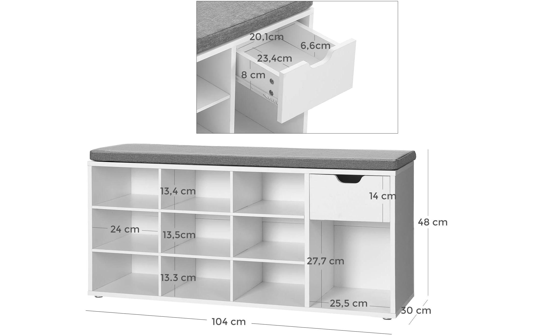 VASAGLE Armoire à chaussures »104 x 30,5 x 48 cm«