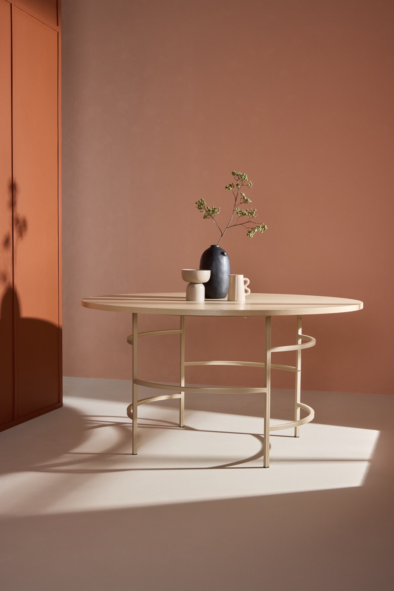 Venture Home Esstisch »Copenhagen, runder Esstisch Ø 140 cm in skandinavischer Eleganz« Esszimmertisch, MDF, Metallbeine, rund, geräumig, kontrastreich