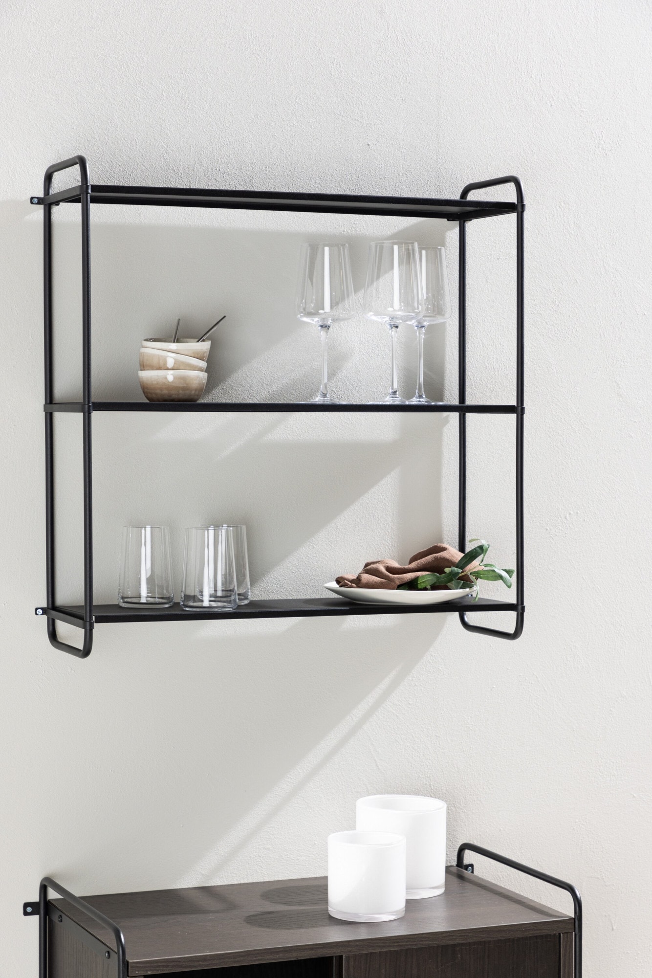 Venture Home Regal »Lyon, kompaktes Wandregal, schmal, Breite 62 cm« Hängeregal, Pulverbeschichtung, kompakt, anspruchsvoll, vielseitig