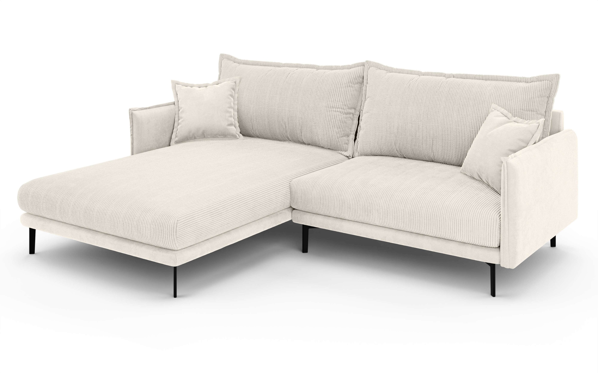 INOSIGN Canapé d'angle »ALEXANDRIA mit Recamiere rechts oder links bestellbar, moderne Bezüge« L-Form mit Wellenunterfederung, Masse: B/H/T 246/86/190 cm