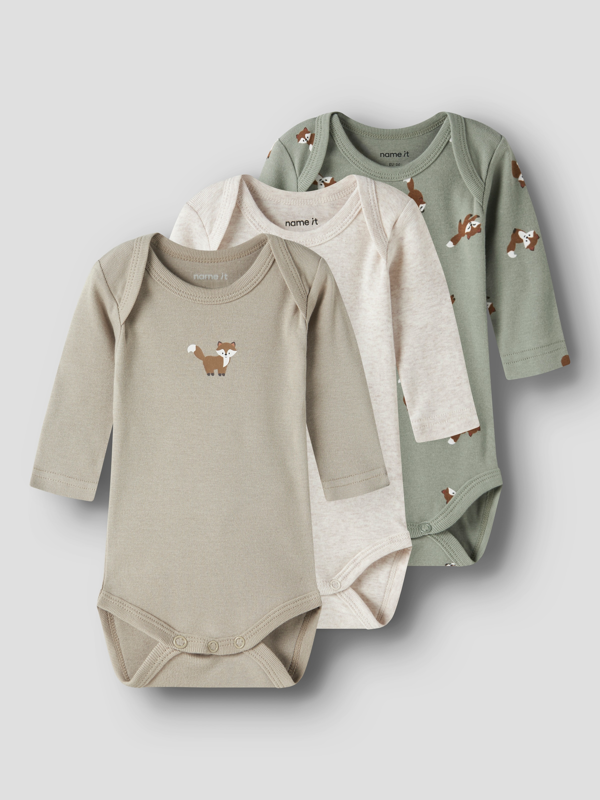 Name It Body à manches longues »NBMBODY 3P LS FOX NOOS« Packung, 3 pièces